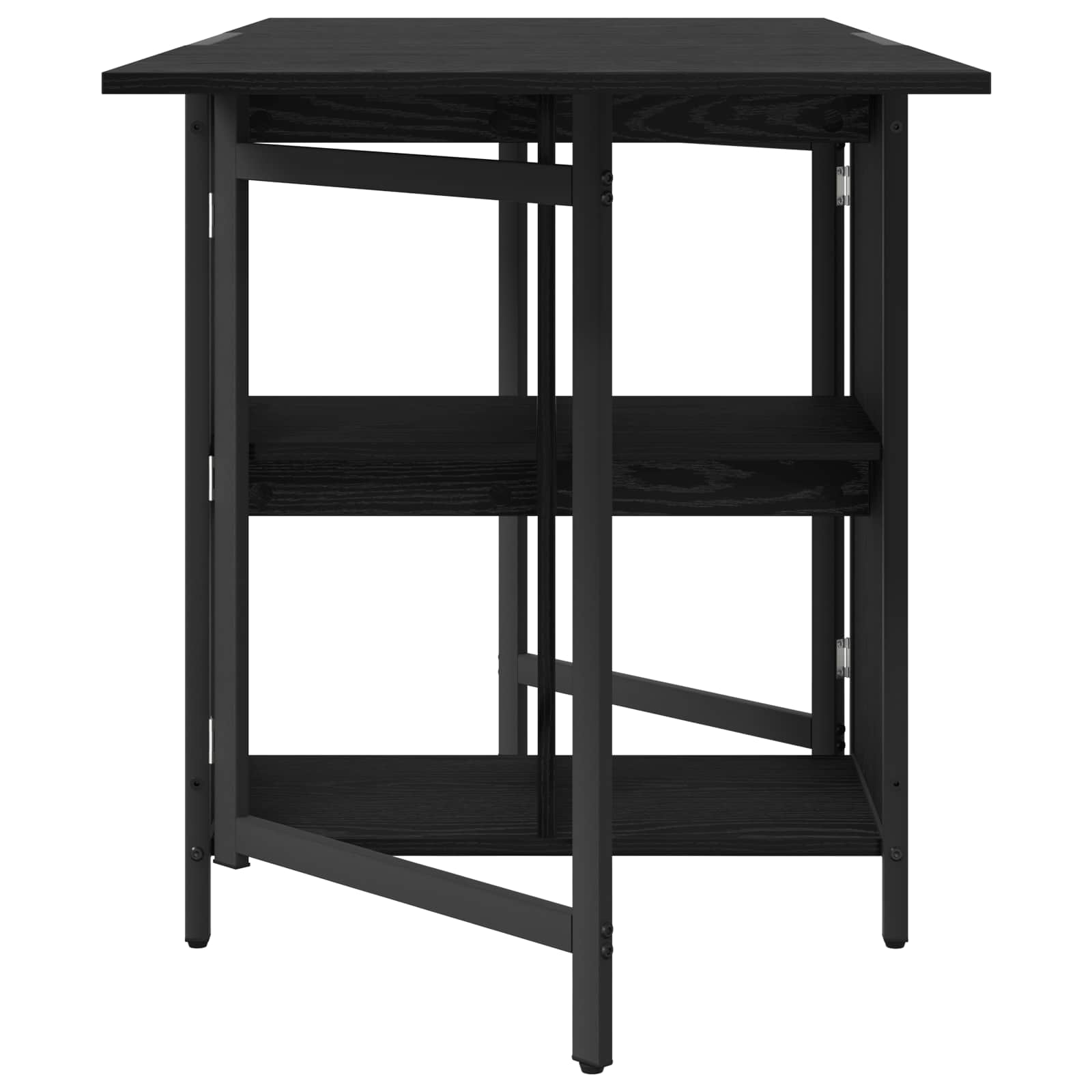 vidaXL Eettafel 144 x 60 x 75 cm Bewerkt hout Zwart eiken Rechthoekig