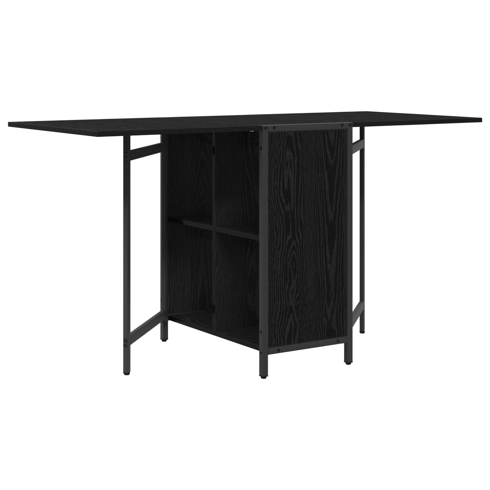 vidaXL Eettafel 144 x 60 x 75 cm Bewerkt hout Zwart eiken Rechthoekig