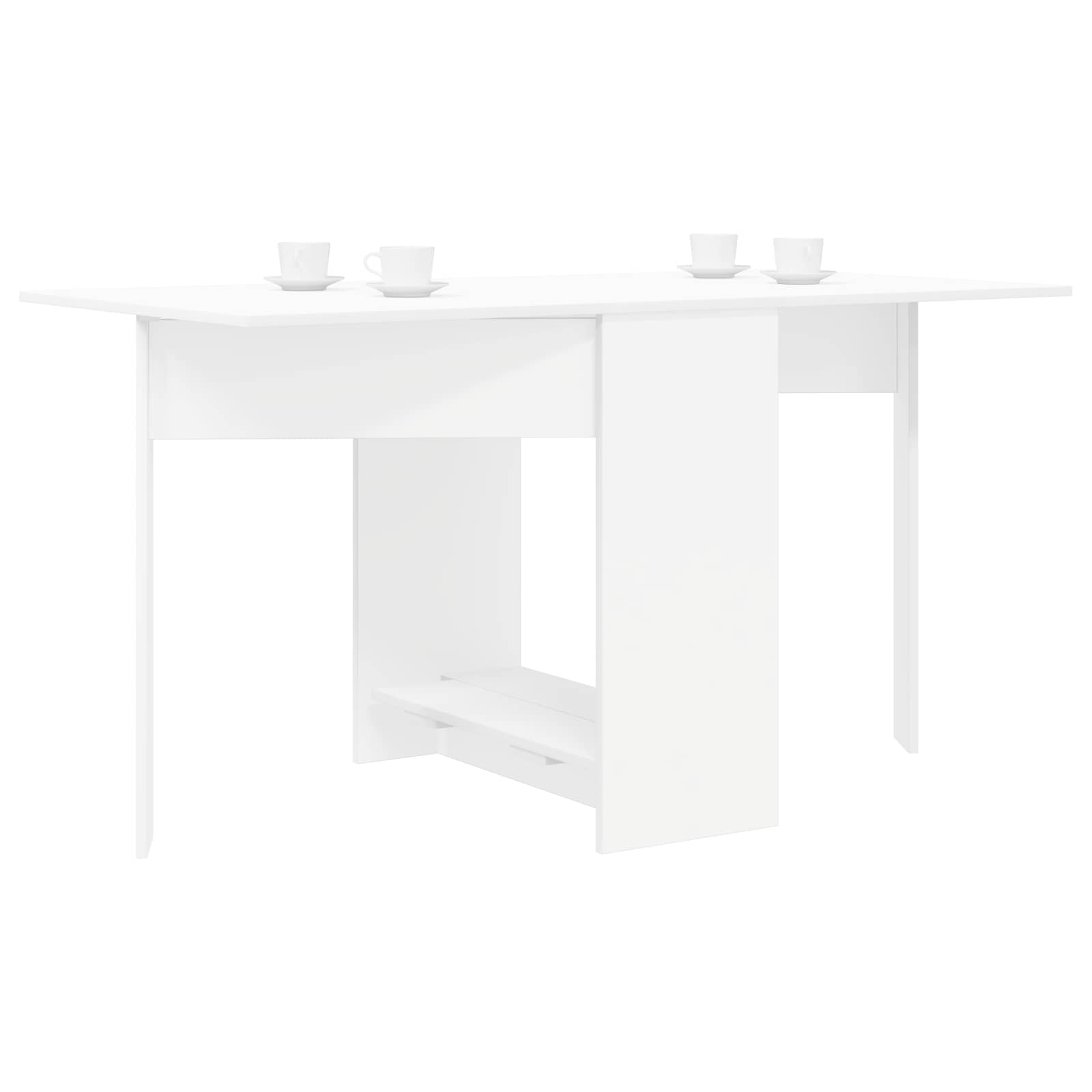 vidaXL Eettafel 138 x 70 x 73,5 cm Bewerkt hout Wit Rechthoekig