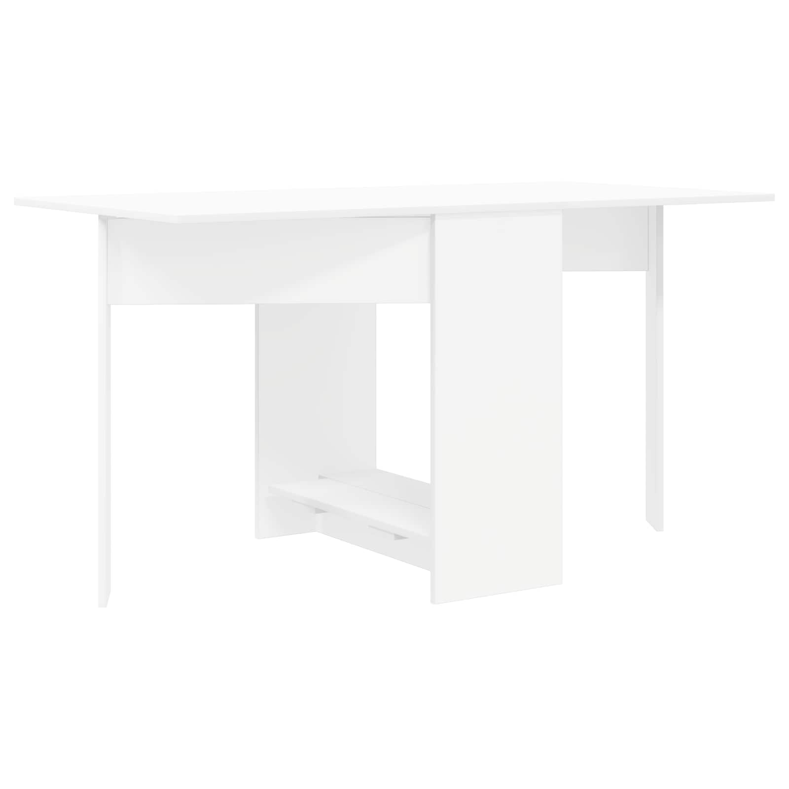 vidaXL Eettafel 138 x 70 x 73,5 cm Bewerkt hout Wit Rechthoekig