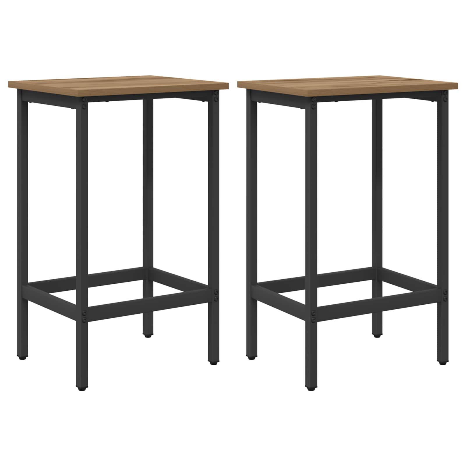 vidaXL Barkruk 2 st Oud hout 40 x 32 x 74 cm Bewerkt hout