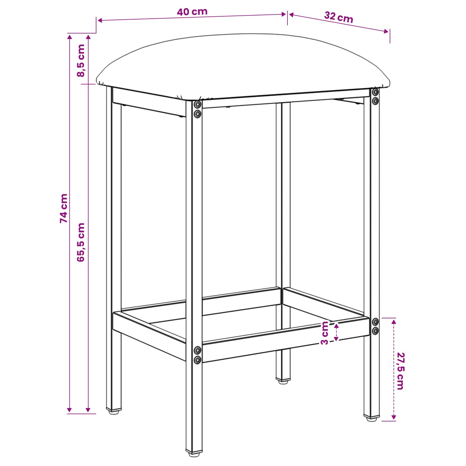 vidaXL Barkruk 2 st Donkergroen 40 x 32 x 74 cm Bewerkt hout
