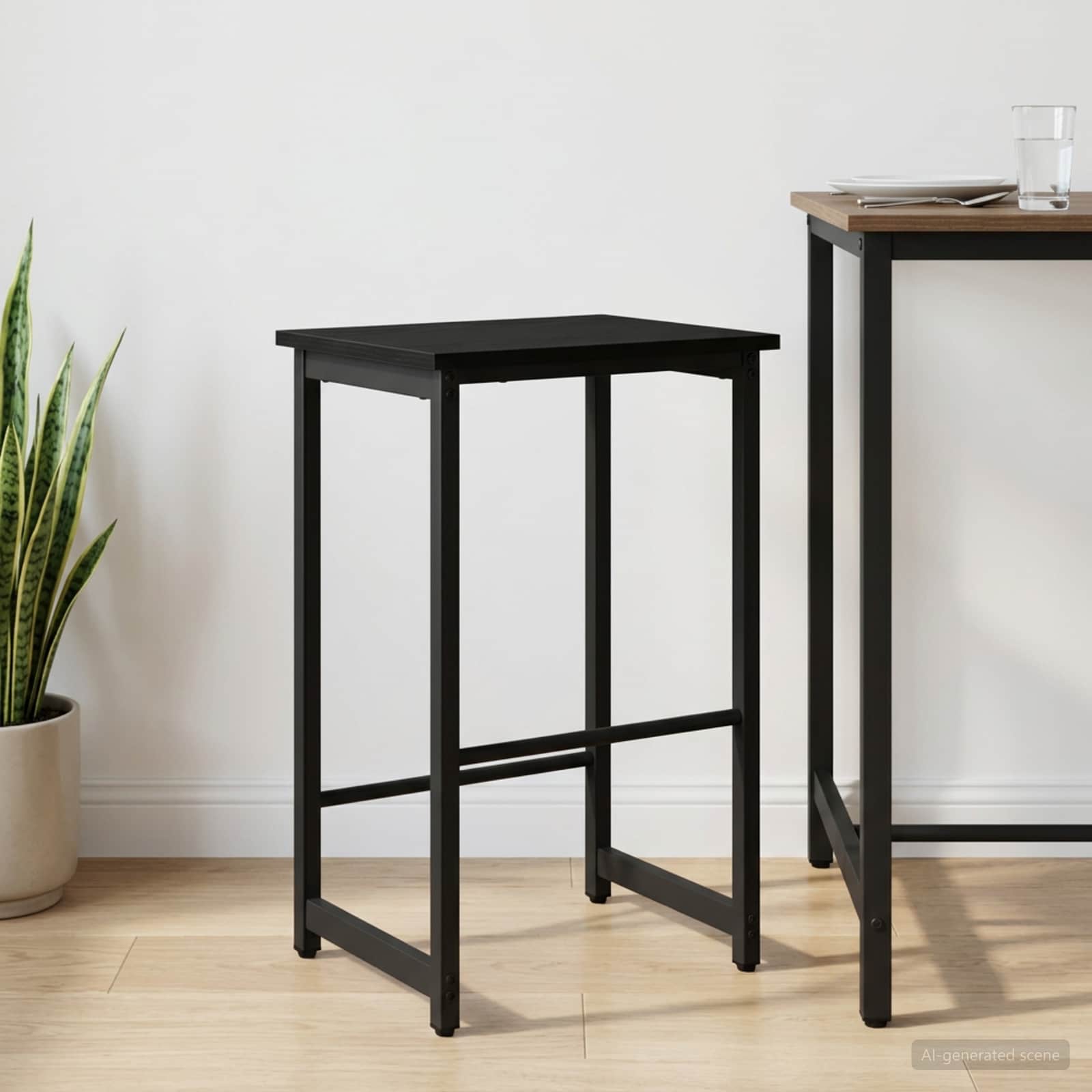 vidaXL Barkruk Zwart eiken 40 x 32 x 74 cm Bewerkt hout