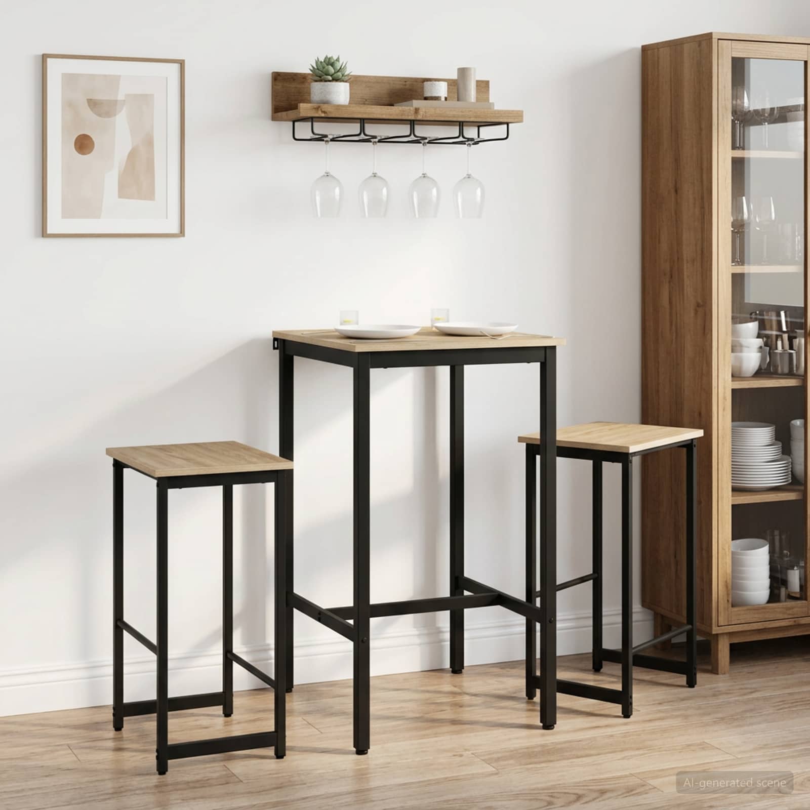 vidaXL Barkruk Zwart eiken 40 x 32 x 74 cm Bewerkt hout
