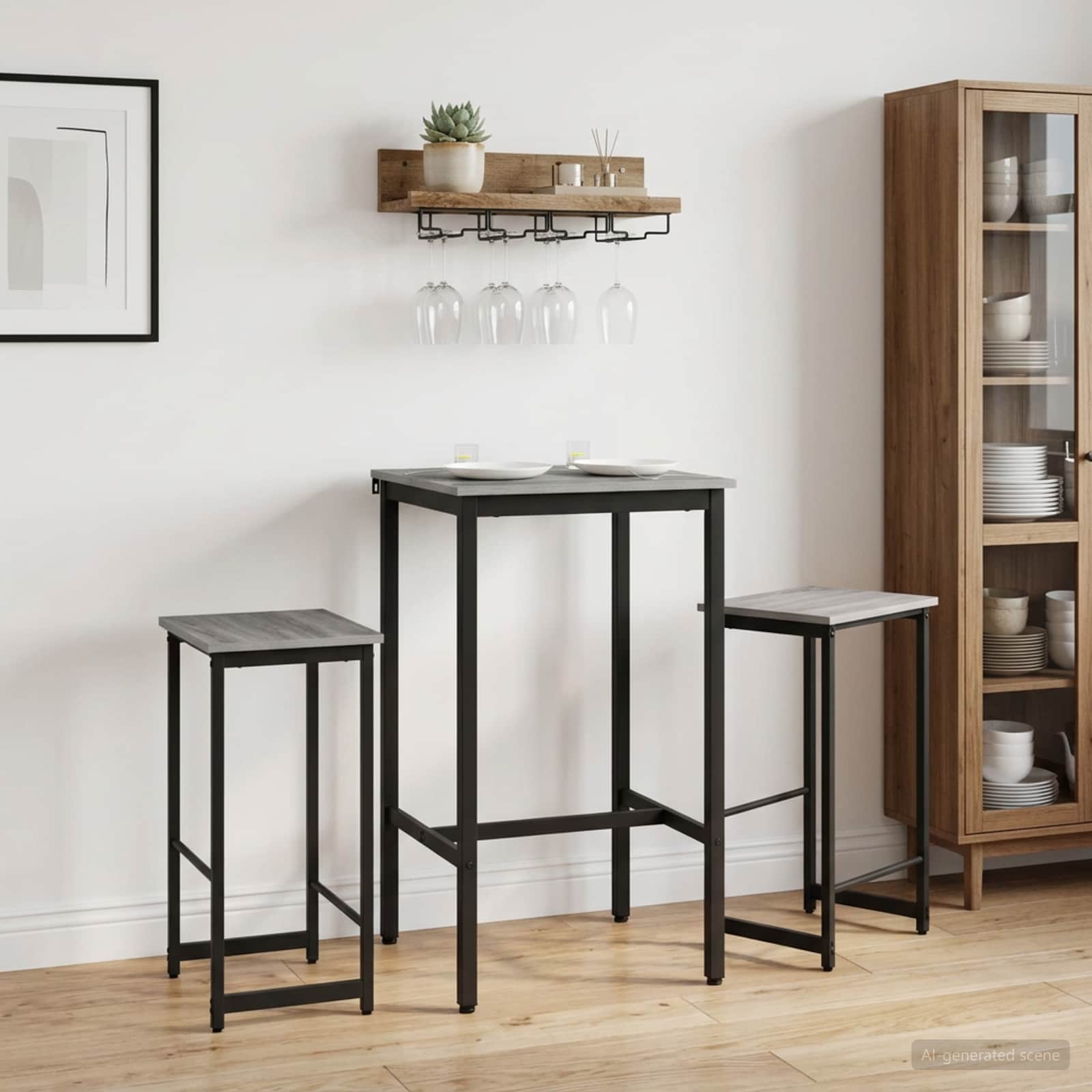 vidaXL Barkruk Zwart eiken 40 x 32 x 74 cm Bewerkt hout