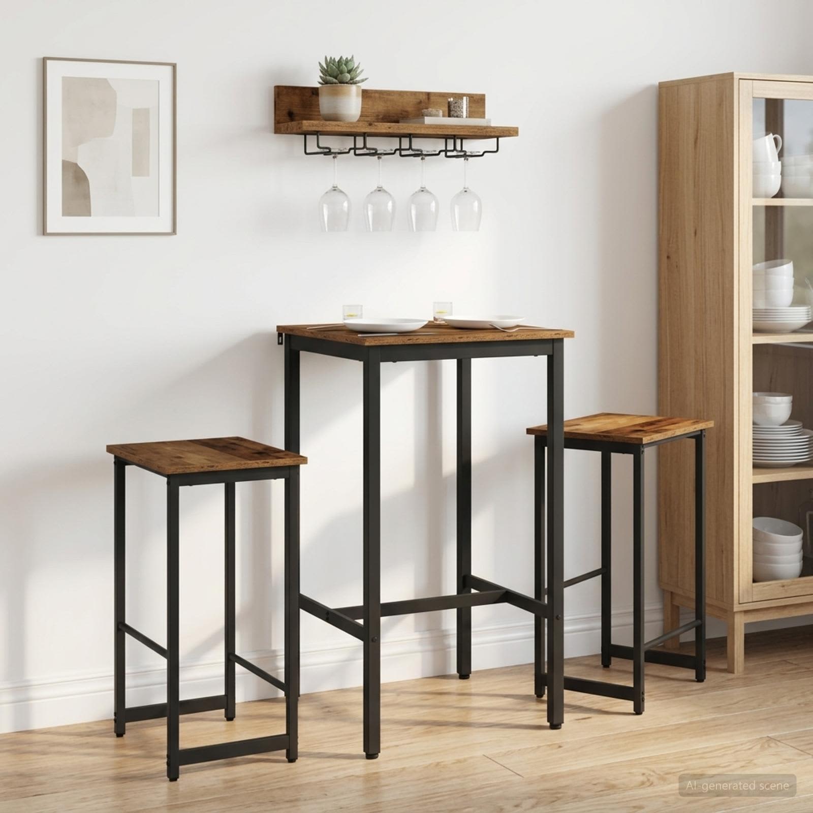 vidaXL Barkruk Zwart eiken 40 x 32 x 74 cm Bewerkt hout