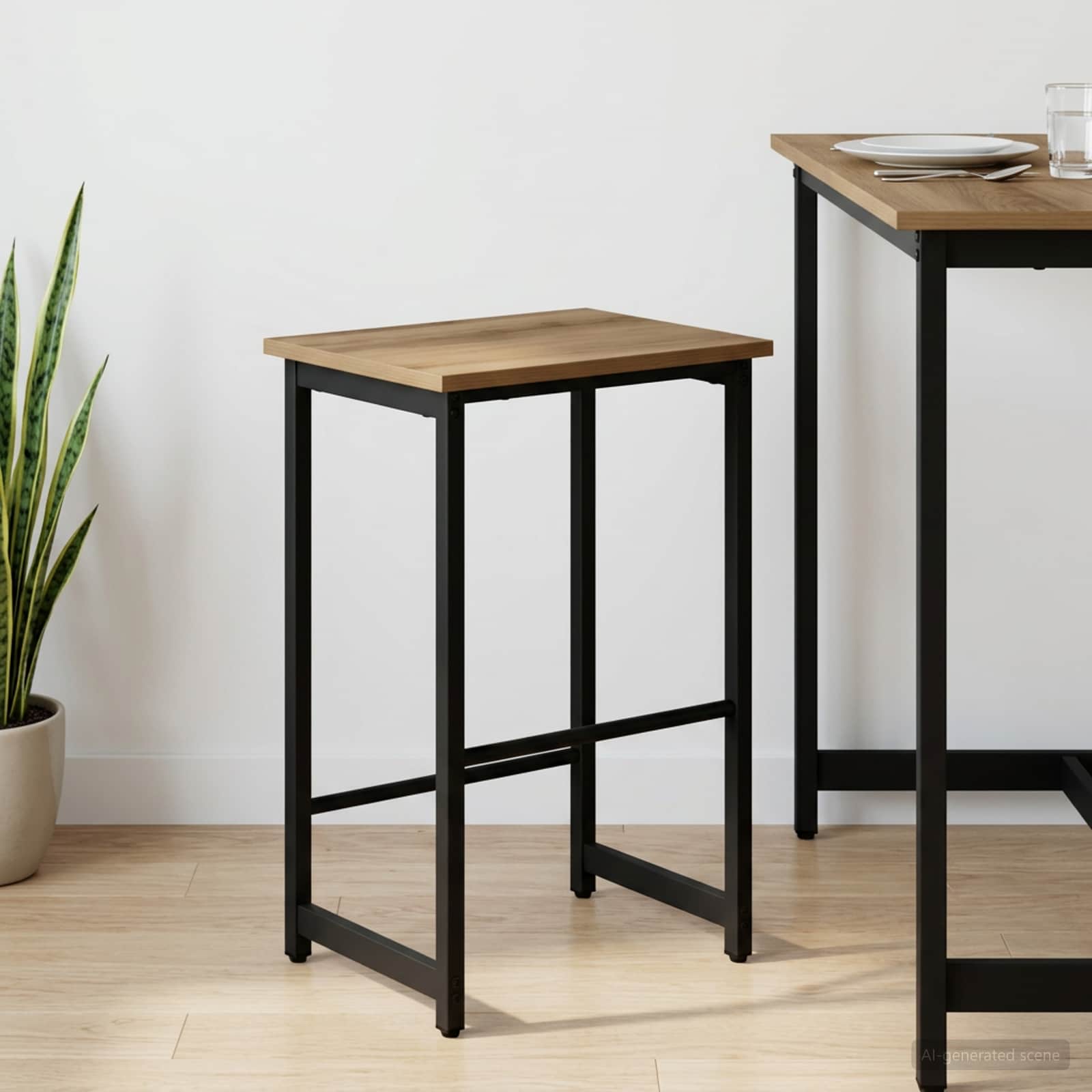 vidaXL Barkruk Zwart eiken 40 x 32 x 74 cm Bewerkt hout