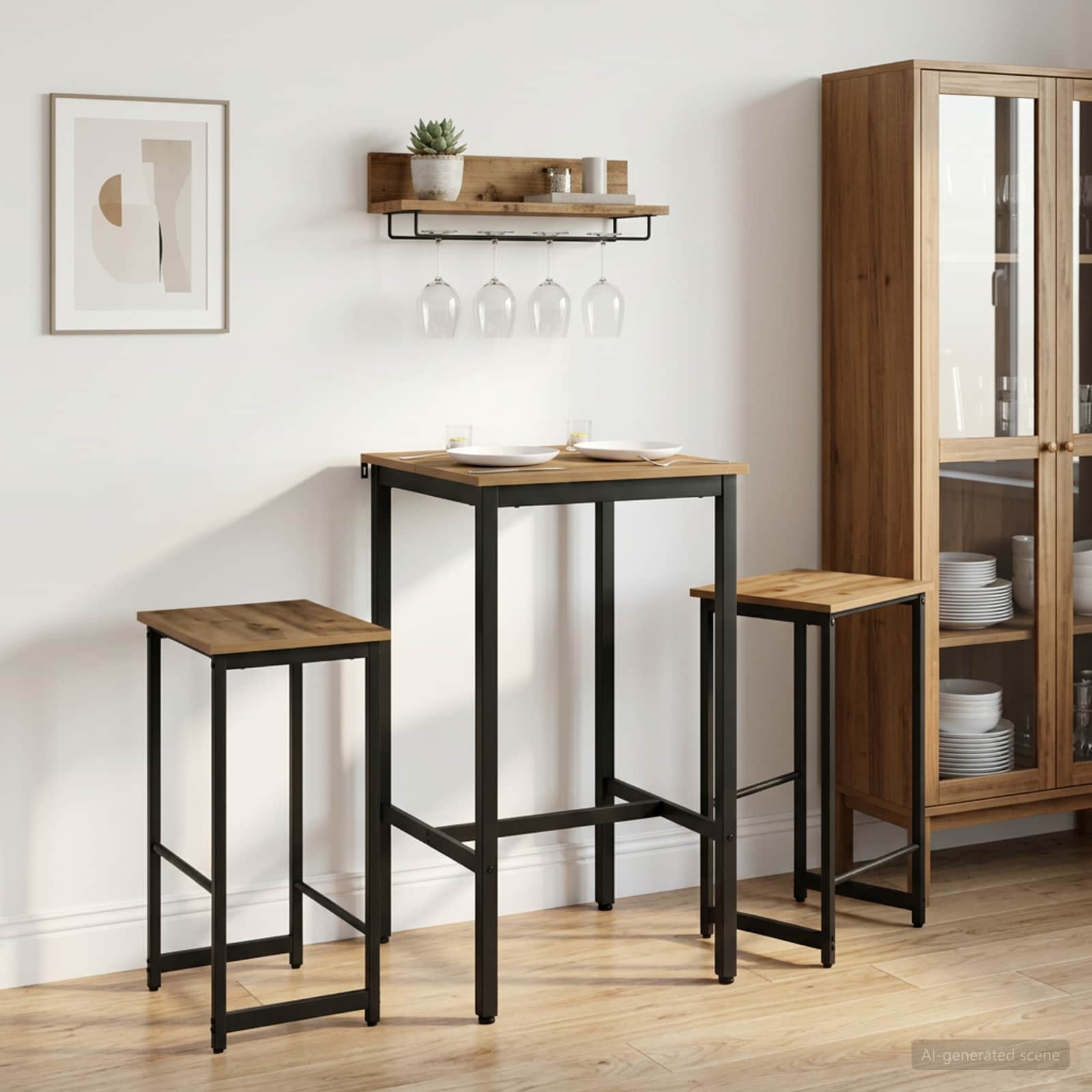 vidaXL Barkruk Zwart eiken 40 x 32 x 74 cm Bewerkt hout