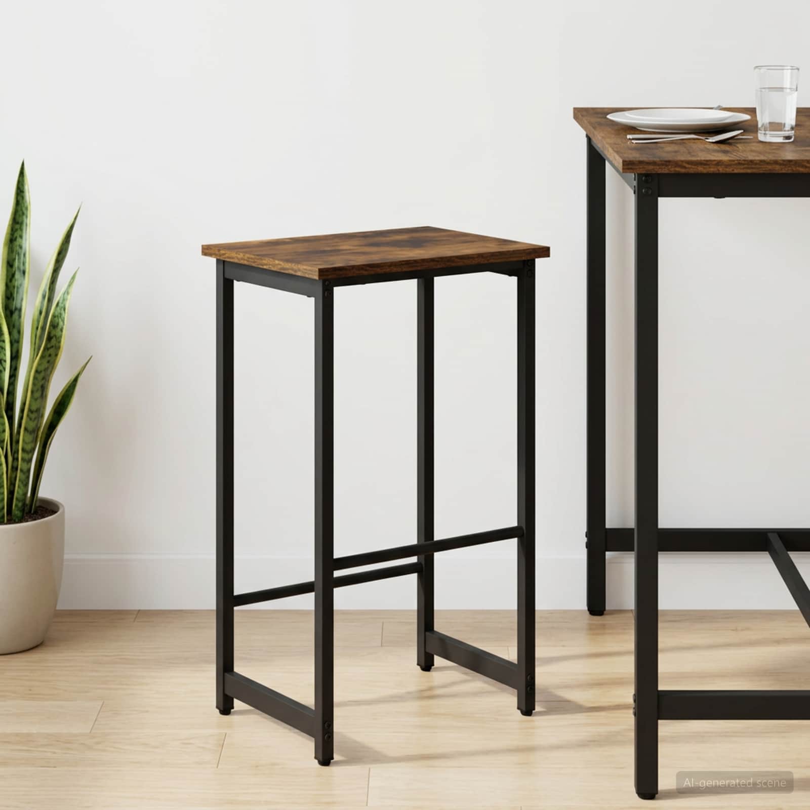 vidaXL Barkruk Zwart eiken 40 x 32 x 74 cm Bewerkt hout