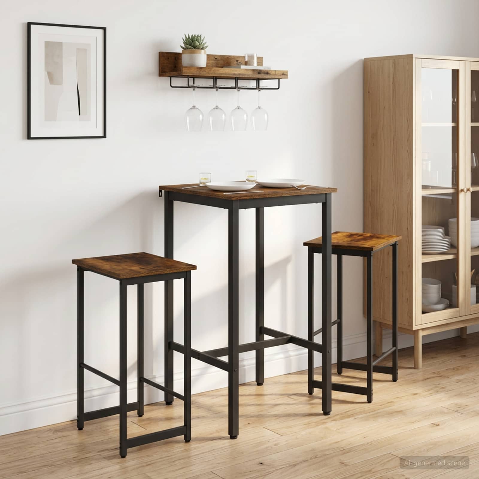 vidaXL Barkruk Zwart eiken 40 x 32 x 74 cm Bewerkt hout