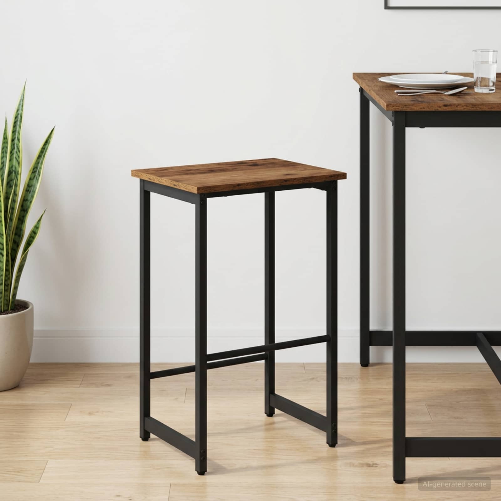vidaXL Barkruk Zwart eiken 40 x 32 x 74 cm Bewerkt hout