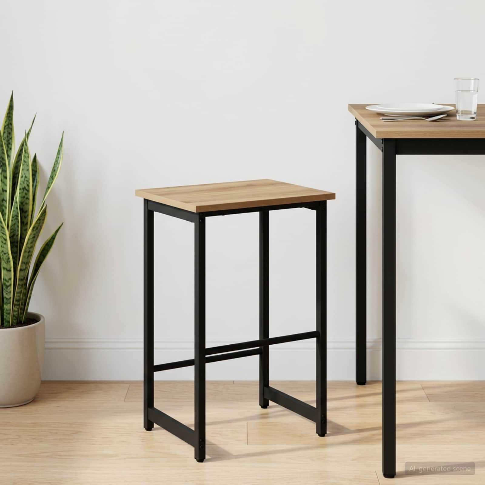 vidaXL Barkruk Zwart eiken 40 x 32 x 74 cm Bewerkt hout