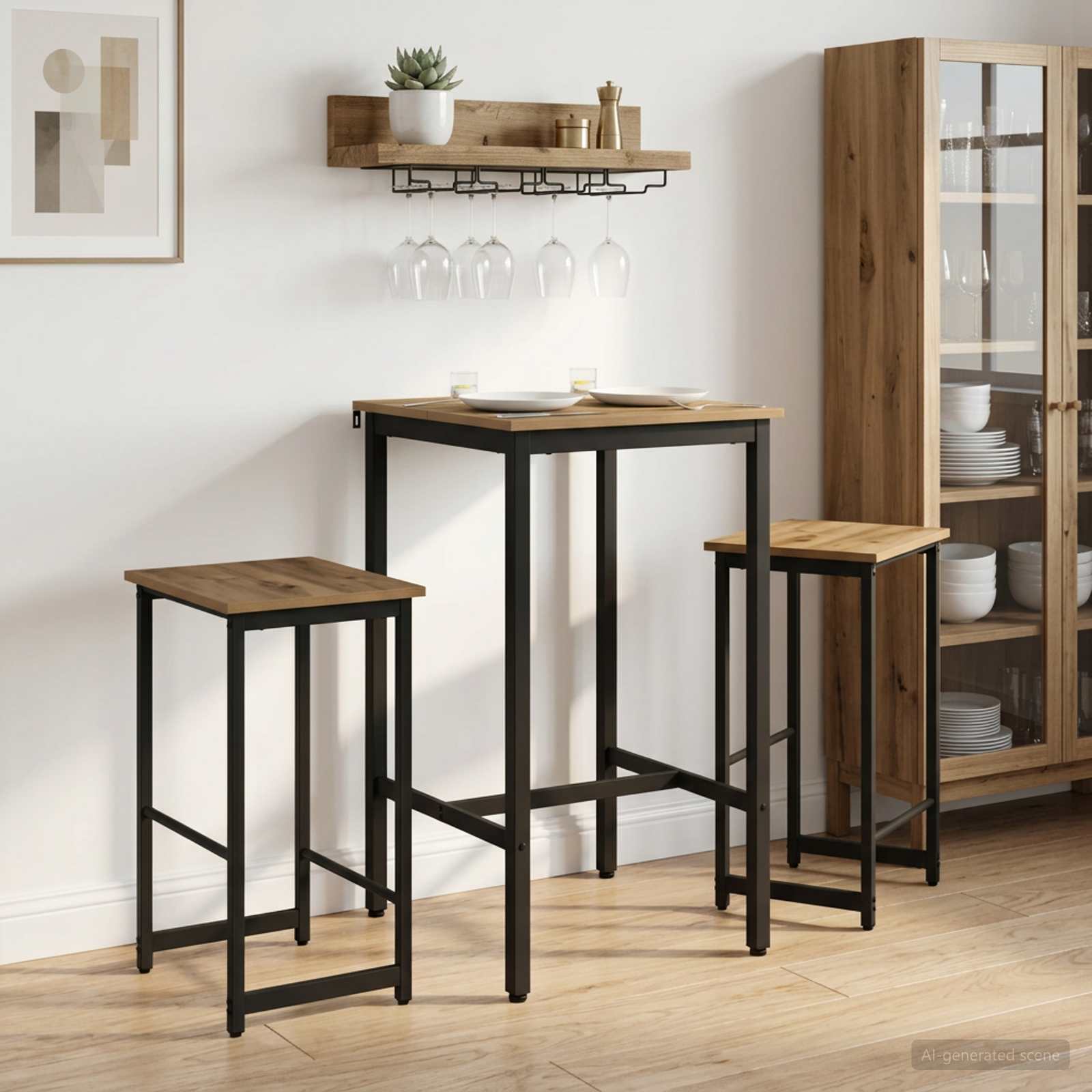 vidaXL Barkruk Zwart eiken 40 x 32 x 74 cm Bewerkt hout