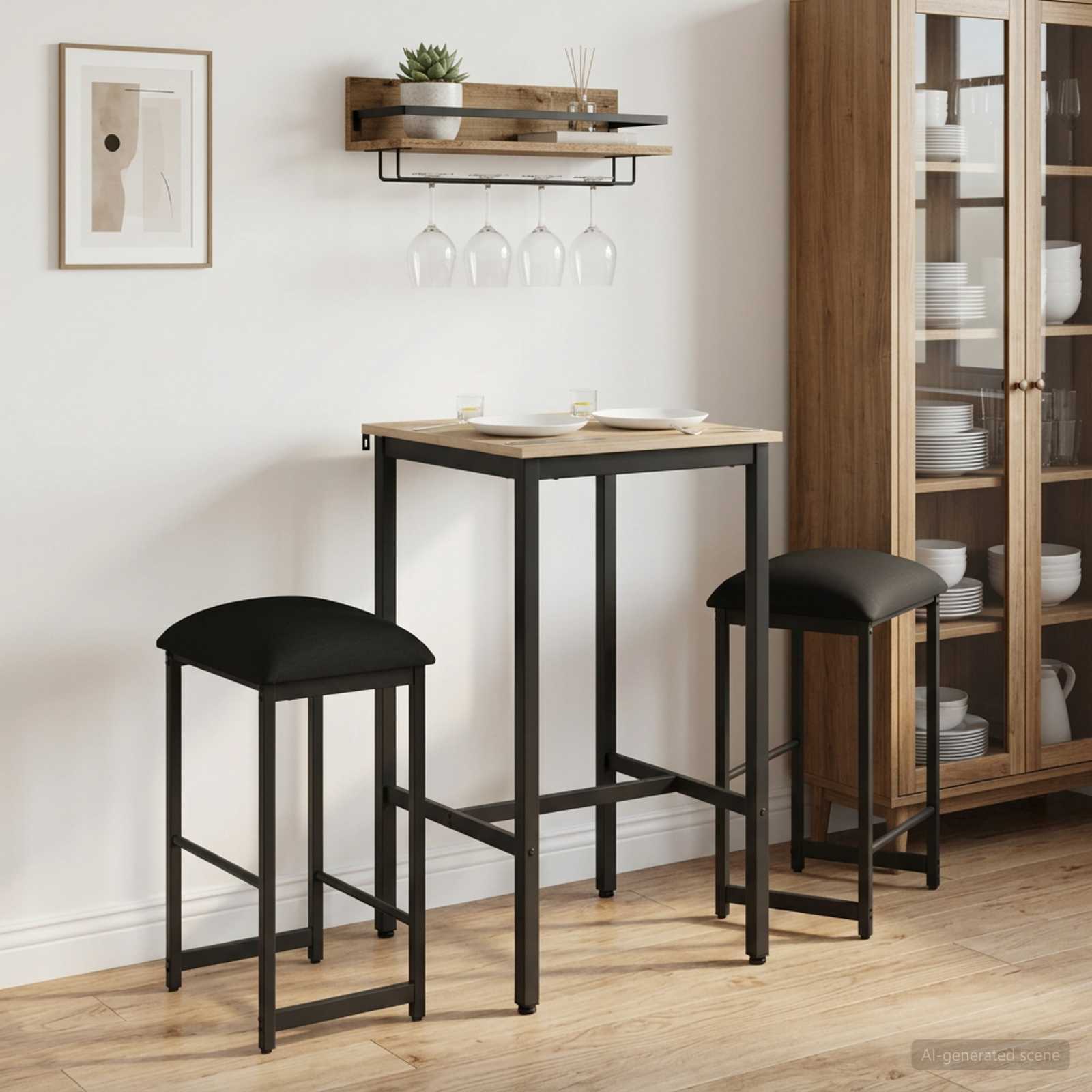 vidaXL Barkruk Donkergrijs 40 x 32 x 74 cm Bewerkt hout