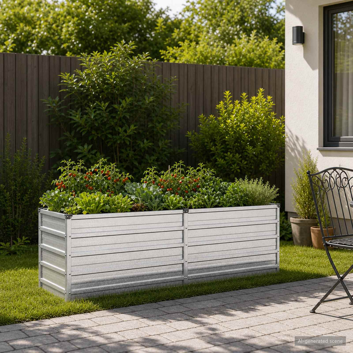vidaXL Verhoogd Tuinbed Zilverkleurig 160 x 40 x 55 cm gegalvaniseerd