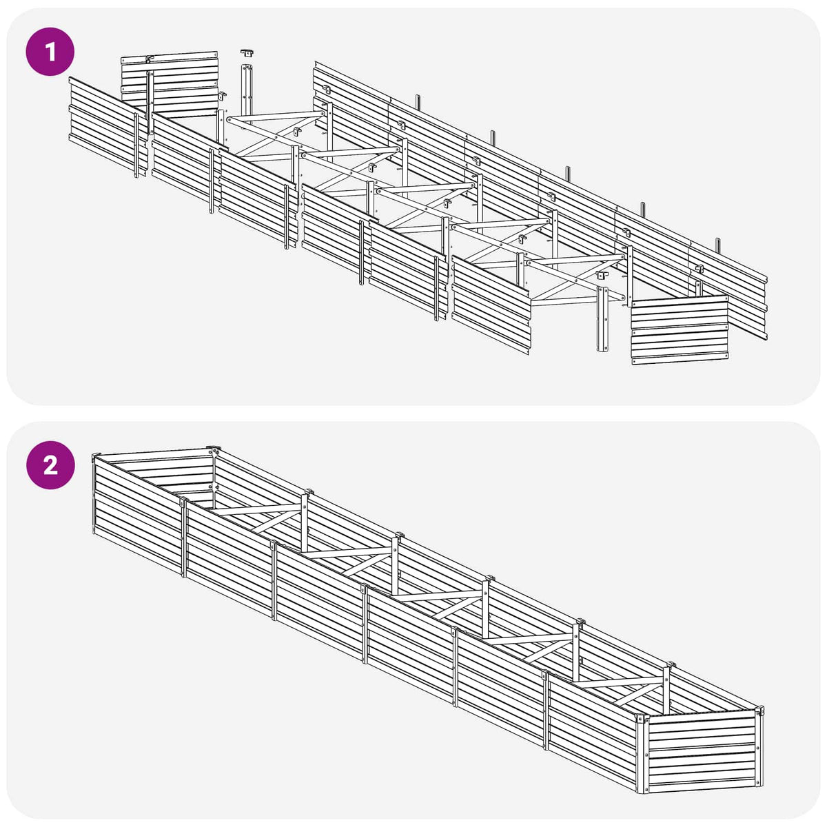vidaXL Verhoogd Tuinbed Zilverkleurig 160 x 40 x 55 cm gegalvaniseerd