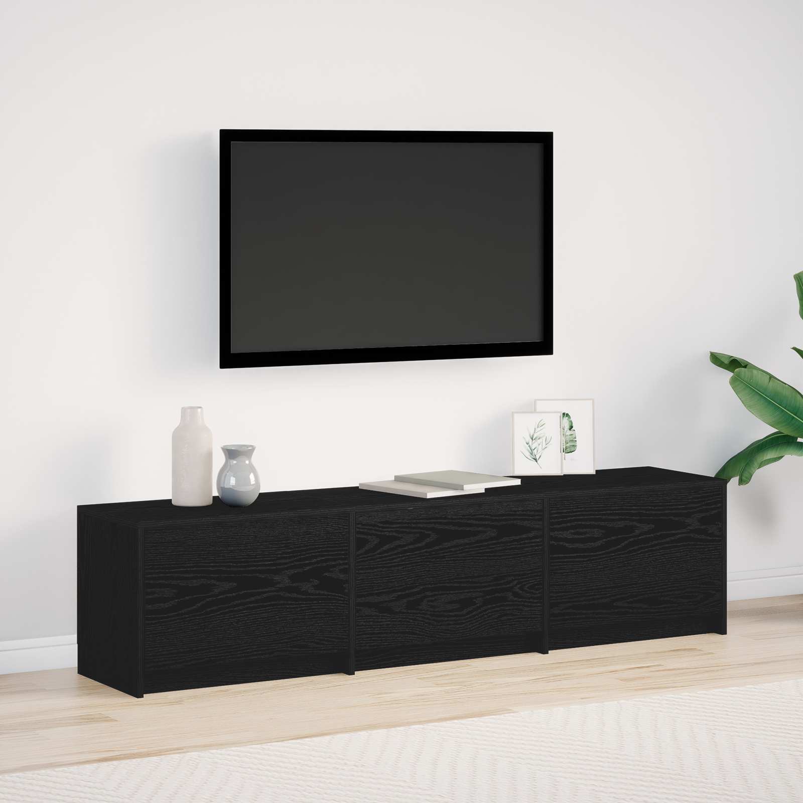 vidaXL TV-kast met LED met lade Wit 165 x 34 x 40 cm Bewerkt hout