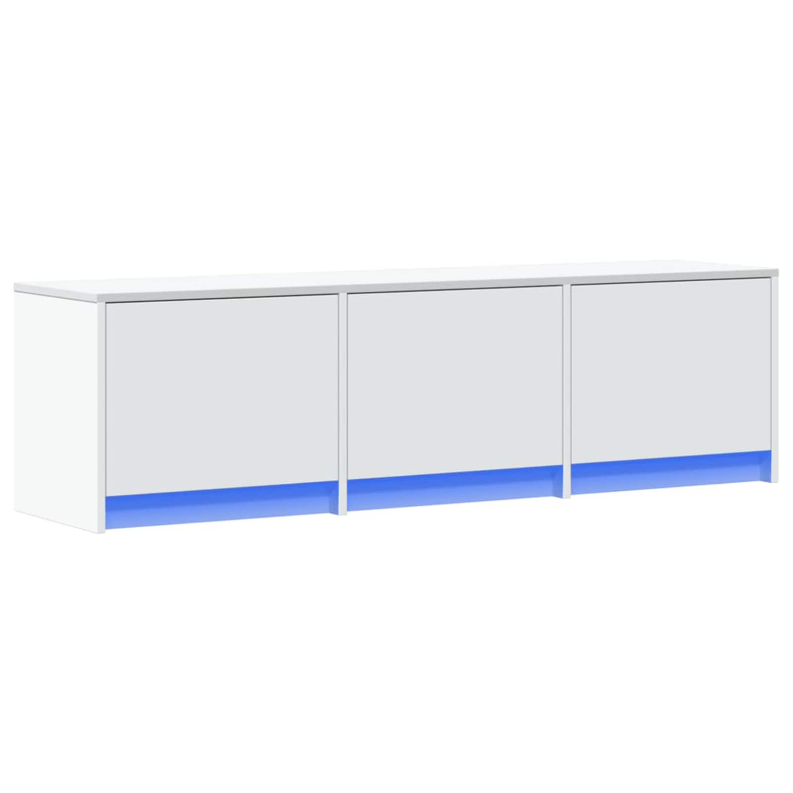 vidaXL TV-kast met LED met lade Wit 165 x 34 x 40 cm Bewerkt hout