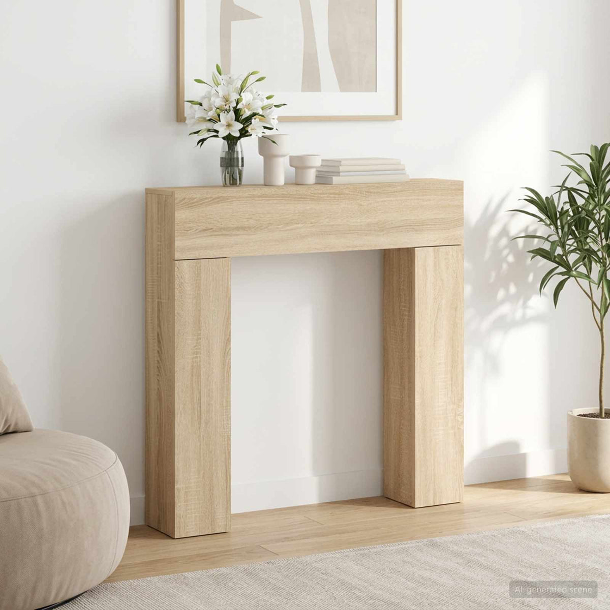 vidaXL Haardomlijsting Wit 102 x 18 x 100,5 cm Bewerkt hout