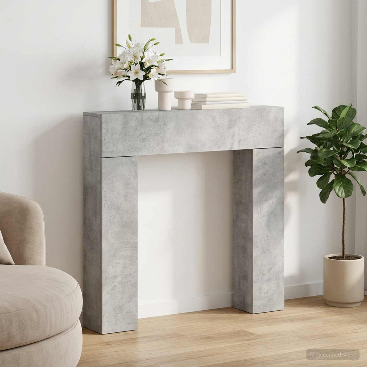 vidaXL Haardomlijsting Wit 102 x 18 x 100,5 cm Bewerkt hout