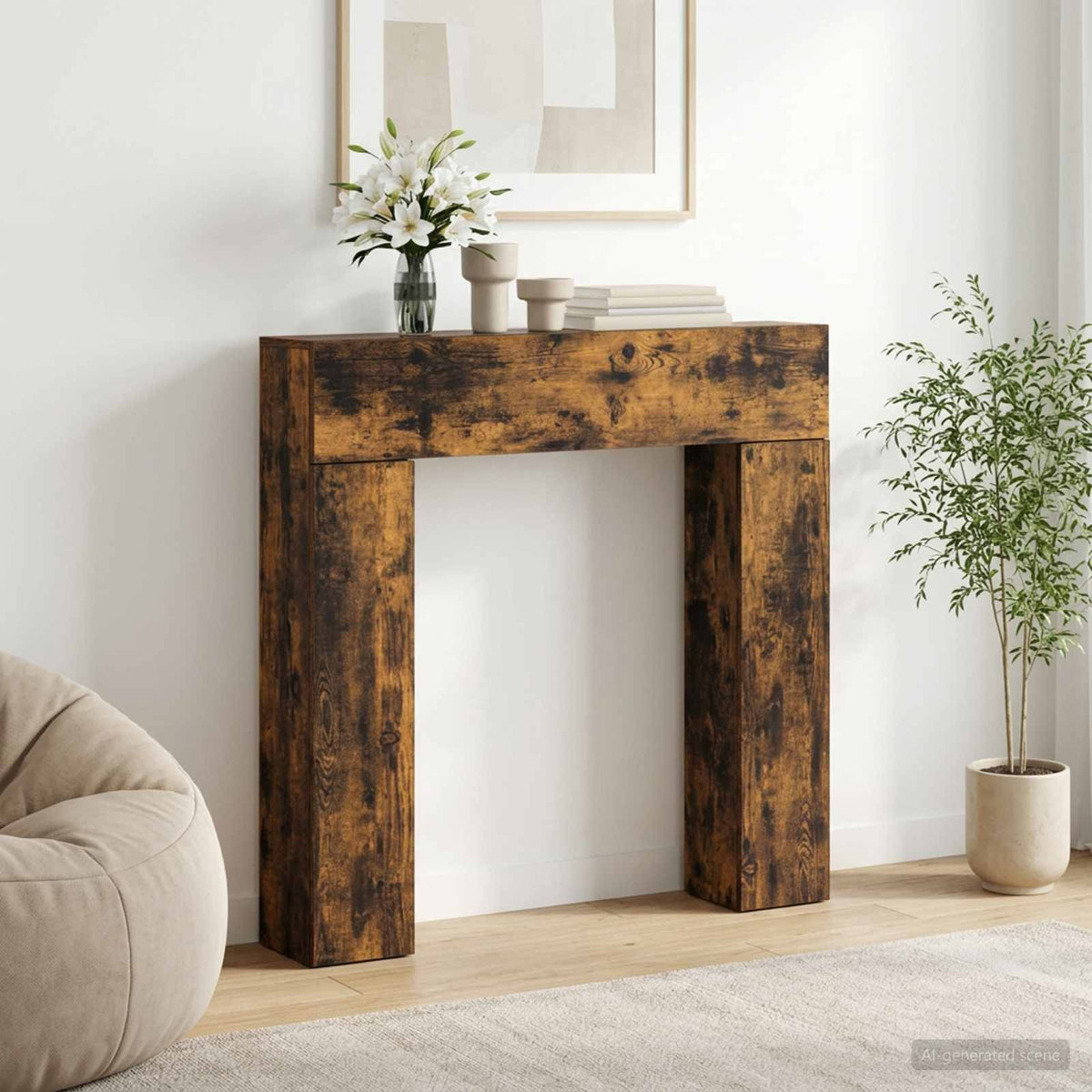 vidaXL Haardomlijsting Wit 102 x 18 x 100,5 cm Bewerkt hout