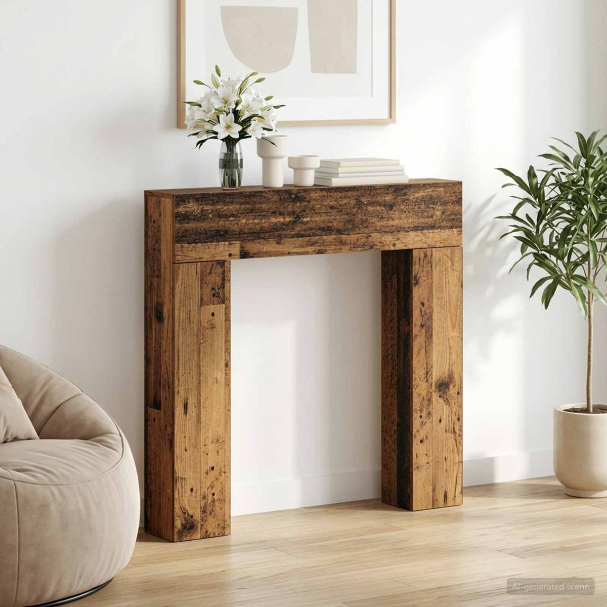 vidaXL Haardomlijsting Wit 102 x 18 x 100,5 cm Bewerkt hout