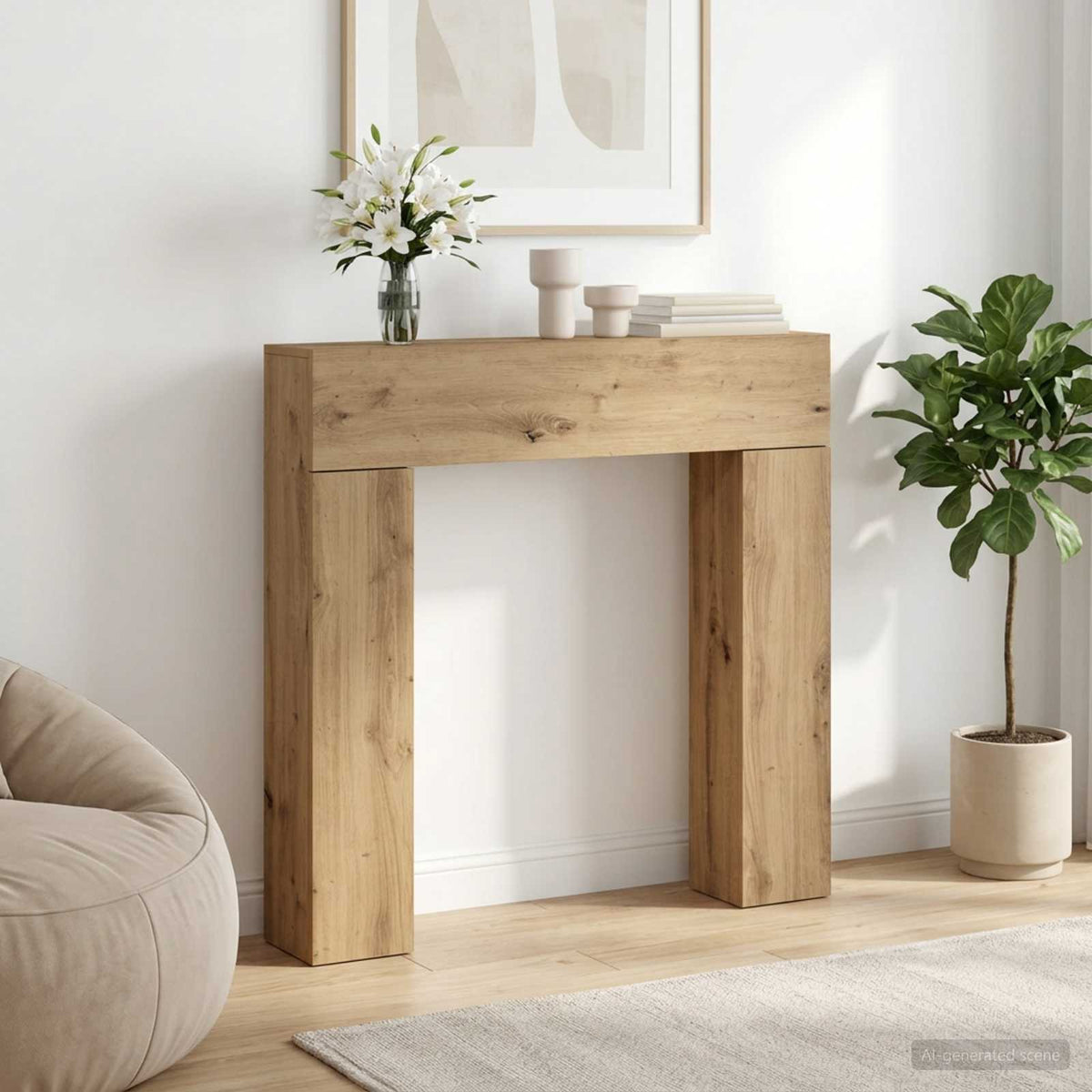 vidaXL Haardomlijsting Wit 102 x 18 x 100,5 cm Bewerkt hout