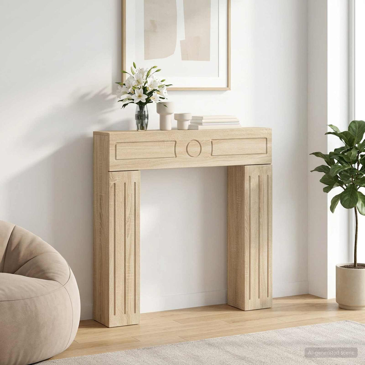 vidaXL Haardomlijsting Wit 102 x 18 x 100,5 cm Bewerkt hout