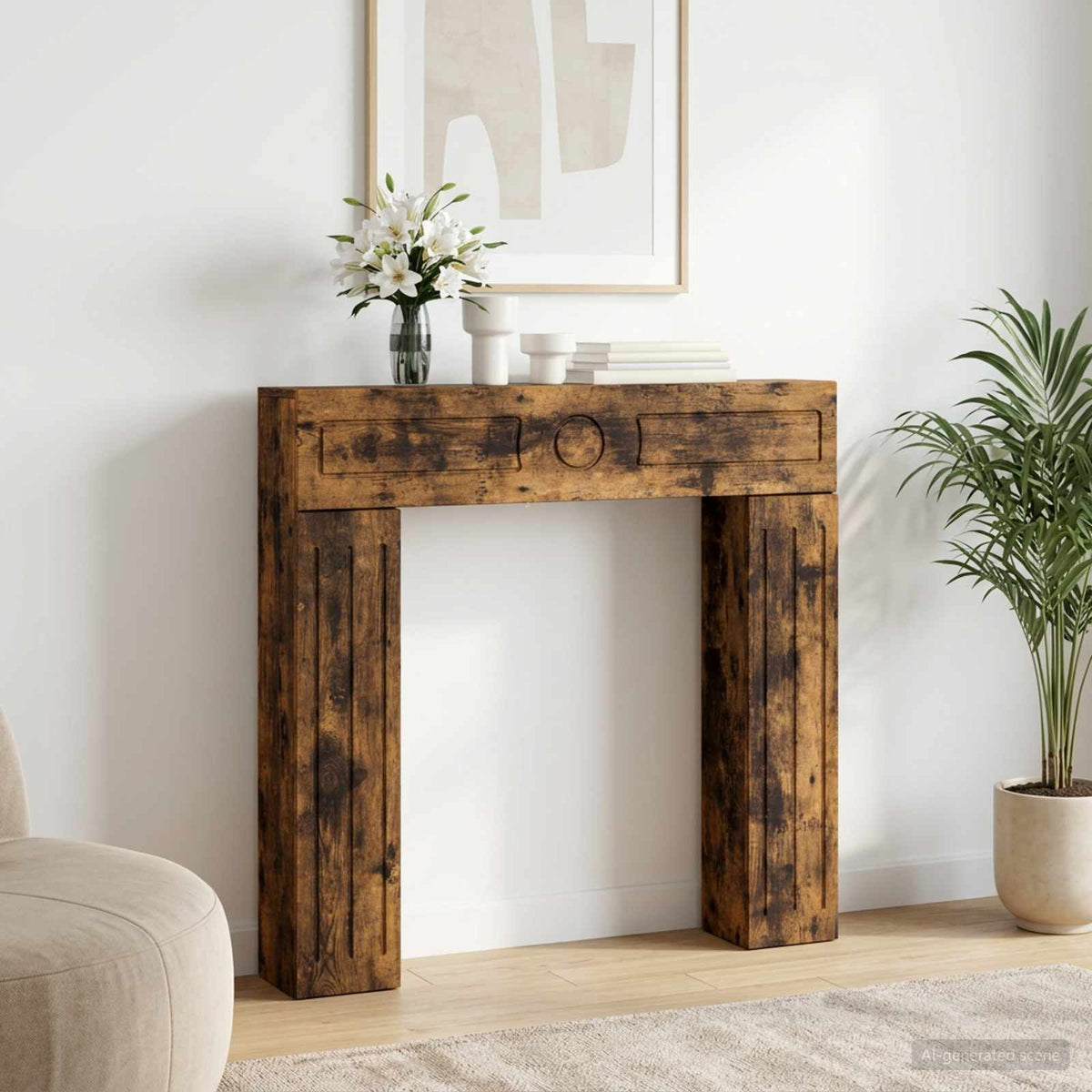 vidaXL Haardomlijsting Wit 102 x 18 x 100,5 cm Bewerkt hout