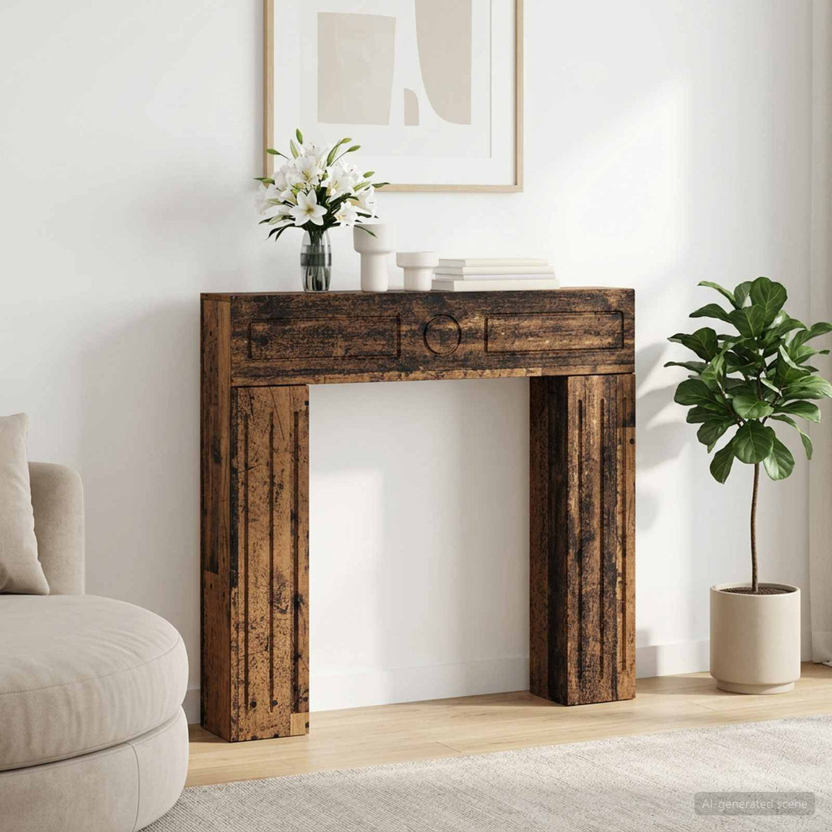 vidaXL Haardomlijsting Wit 102 x 18 x 100,5 cm Bewerkt hout