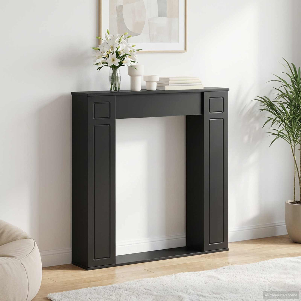 vidaXL Haardomlijsting Wit 100 x 20 x 100 cm Bewerkt hout