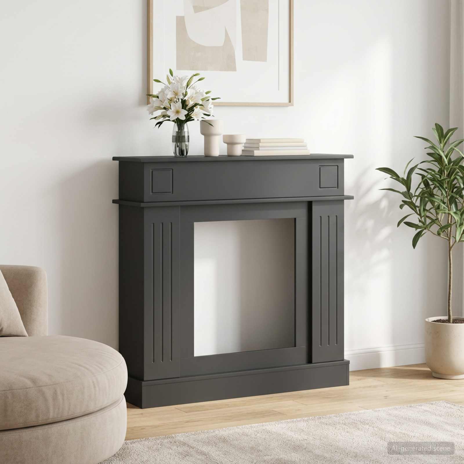 vidaXL Haardomlijsting Wit 102 x 26 x 100 cm Bewerkt hout