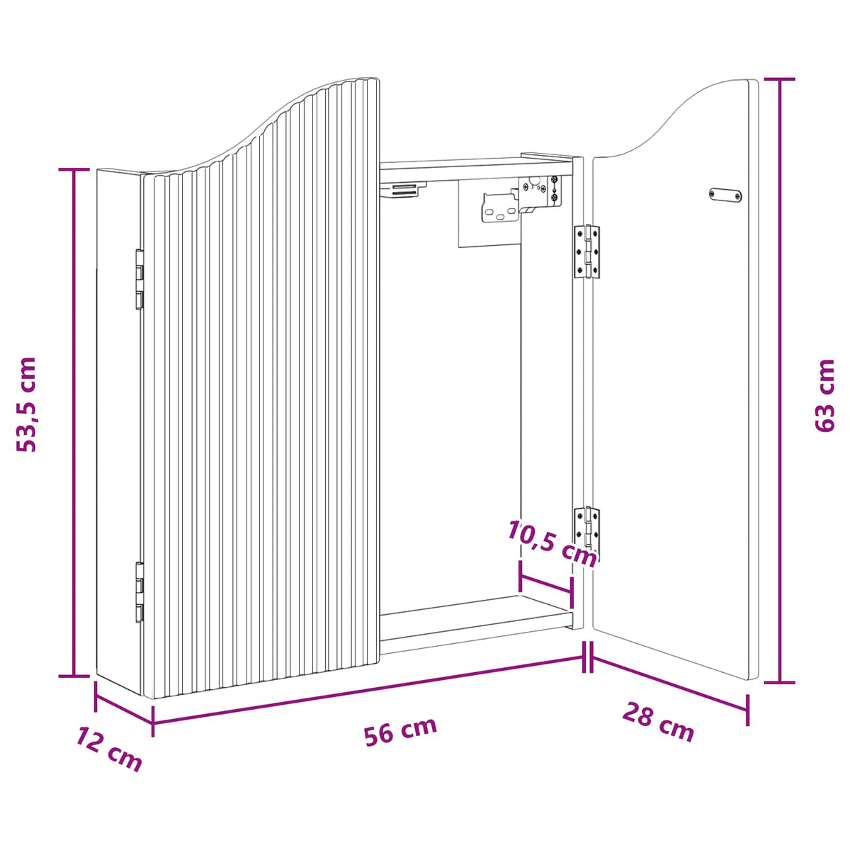 vidaXL Dartbord Kabinet Wit 56 x 12 x 63 cm Bewerkt hout