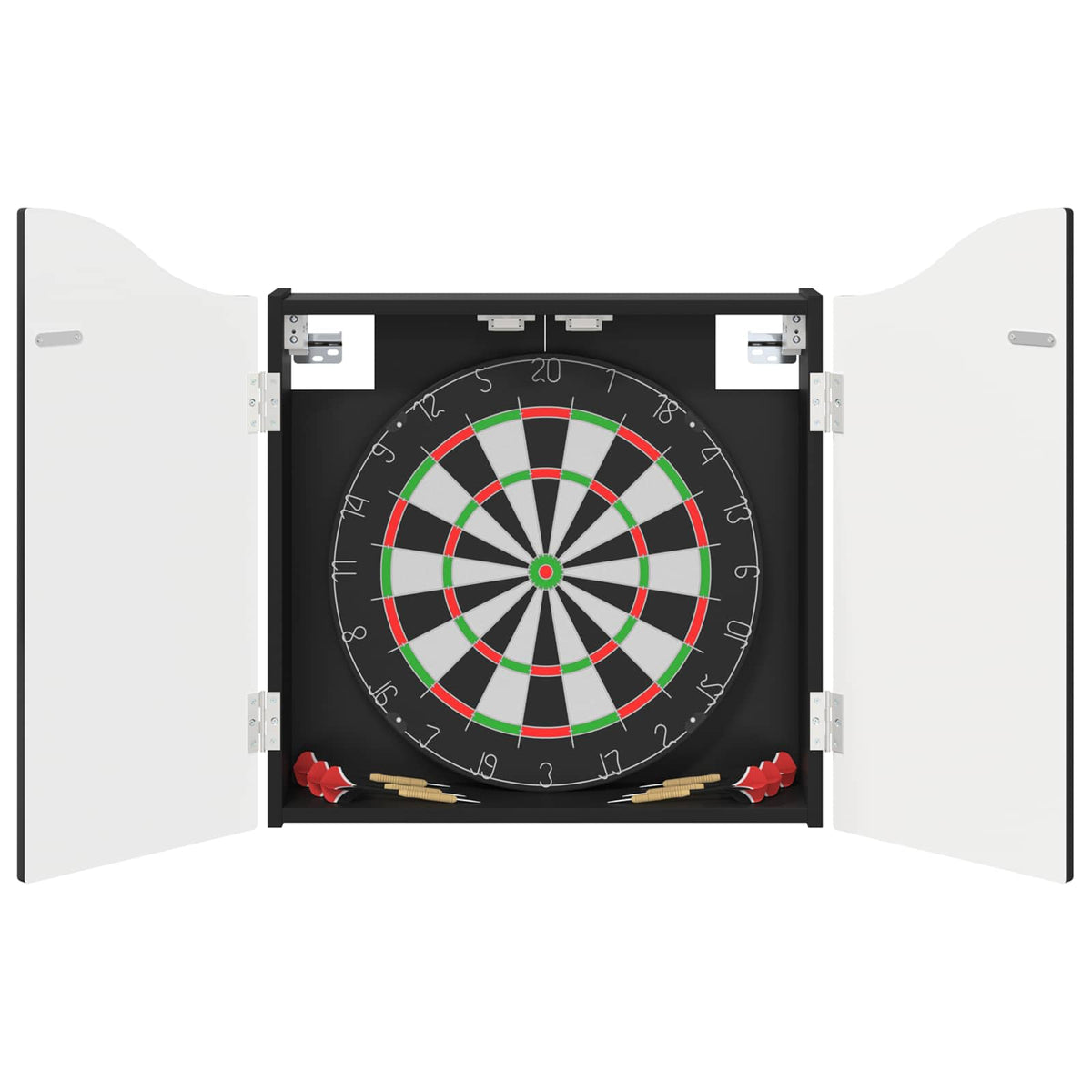 vidaXL Dartbord Kabinet Wit 56 x 12 x 63 cm Bewerkt hout