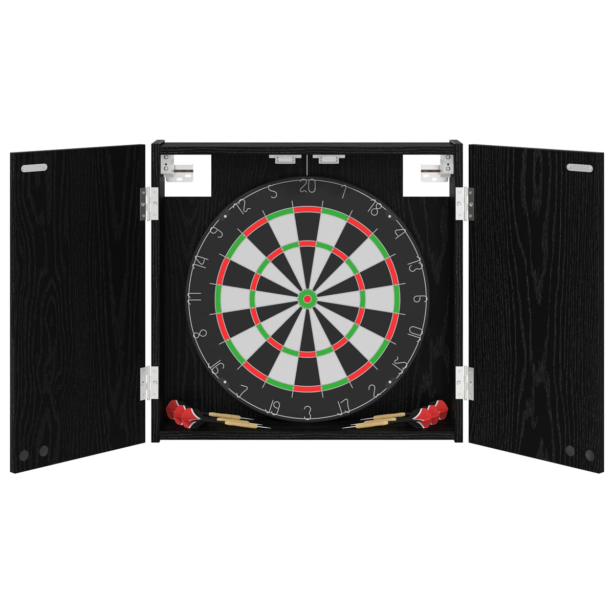 vidaXL Dartbord Kabinet Wit 56 x 12 x 53,5 cm Bewerkt hout