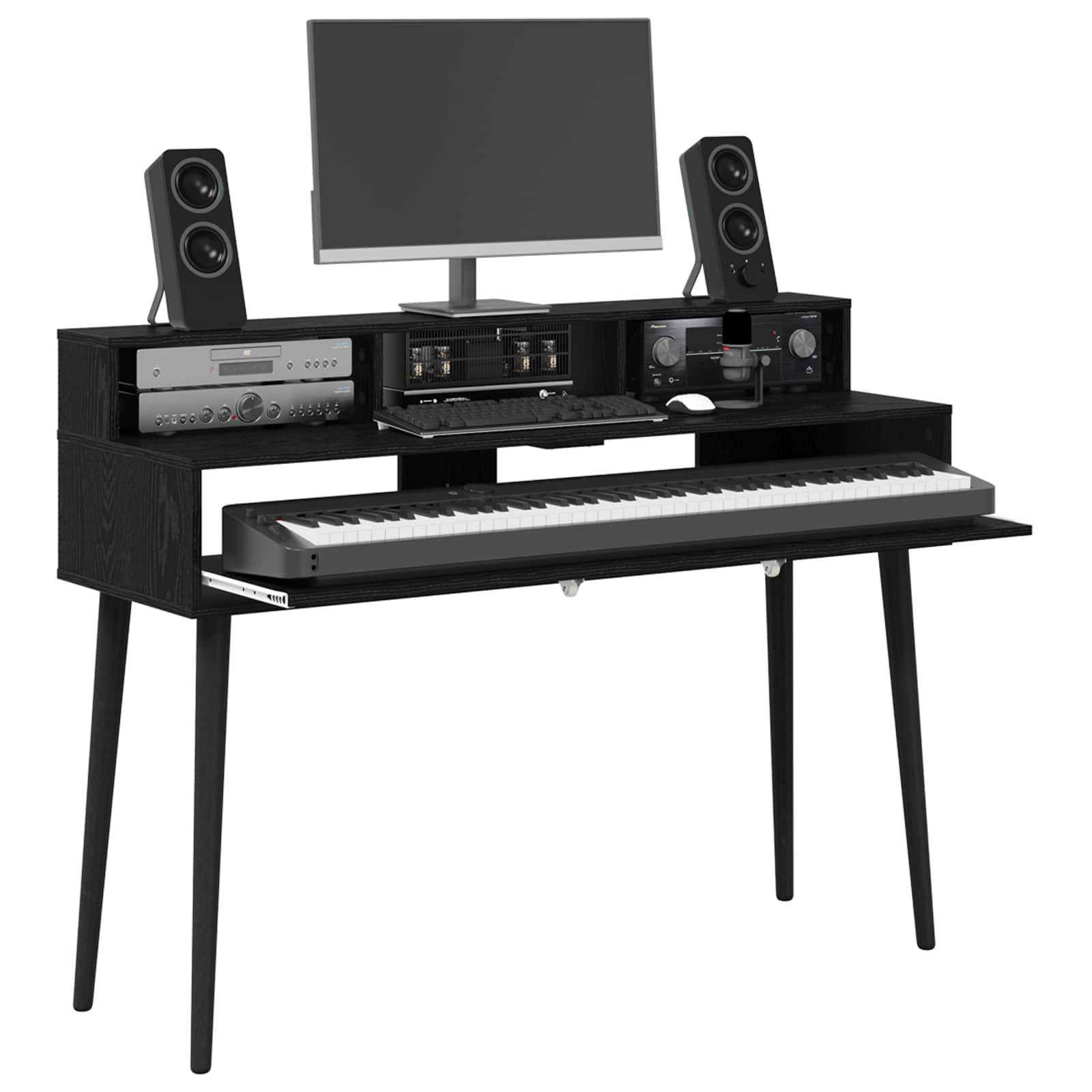vidaXL Studiebureau Wit 152 x 42,5 x 36 cm Bewerkt hout