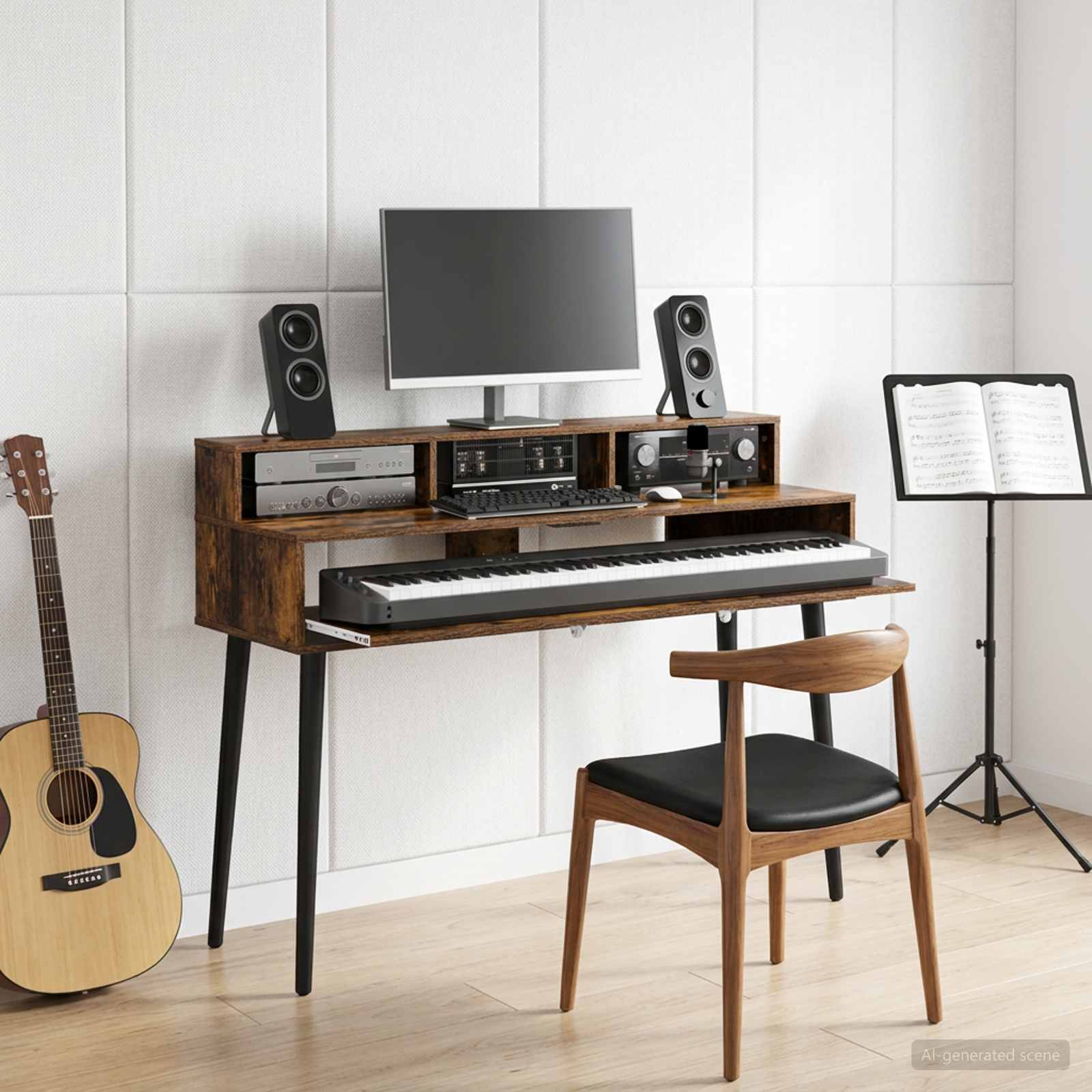 vidaXL Studiebureau Wit 152 x 42,5 x 36 cm Bewerkt hout