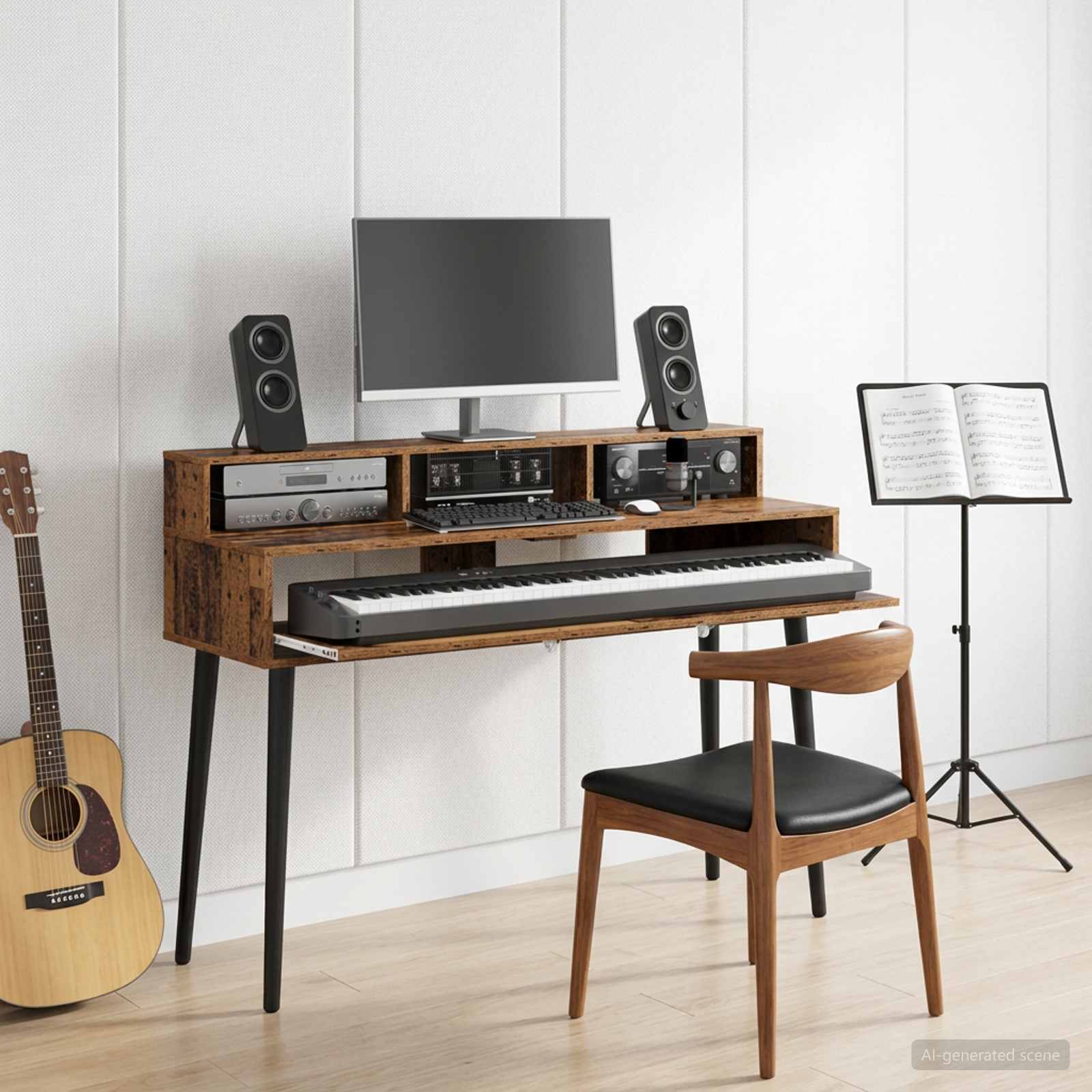 vidaXL Studiebureau Wit 152 x 42,5 x 36 cm Bewerkt hout