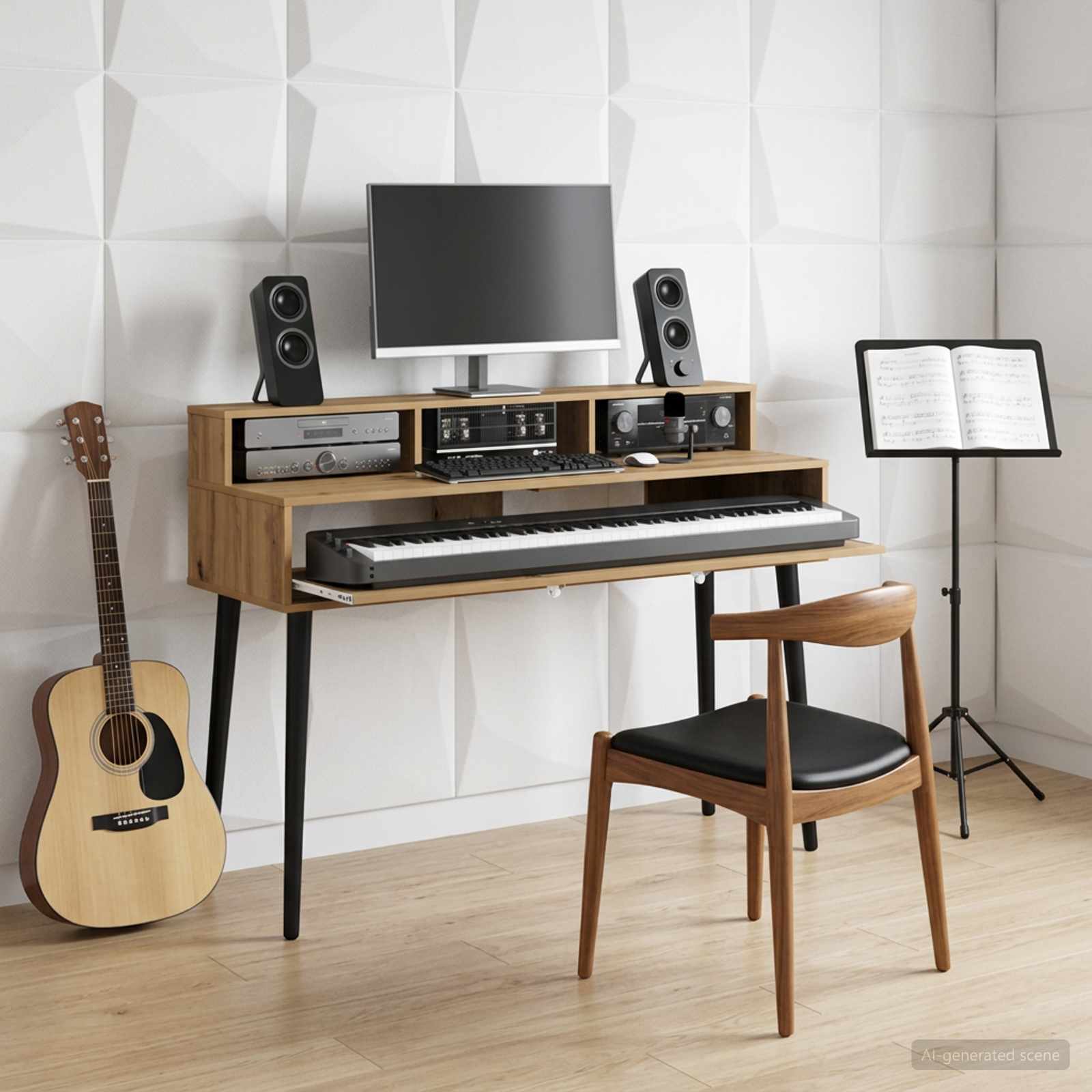 vidaXL Studiebureau Wit 152 x 42,5 x 36 cm Bewerkt hout