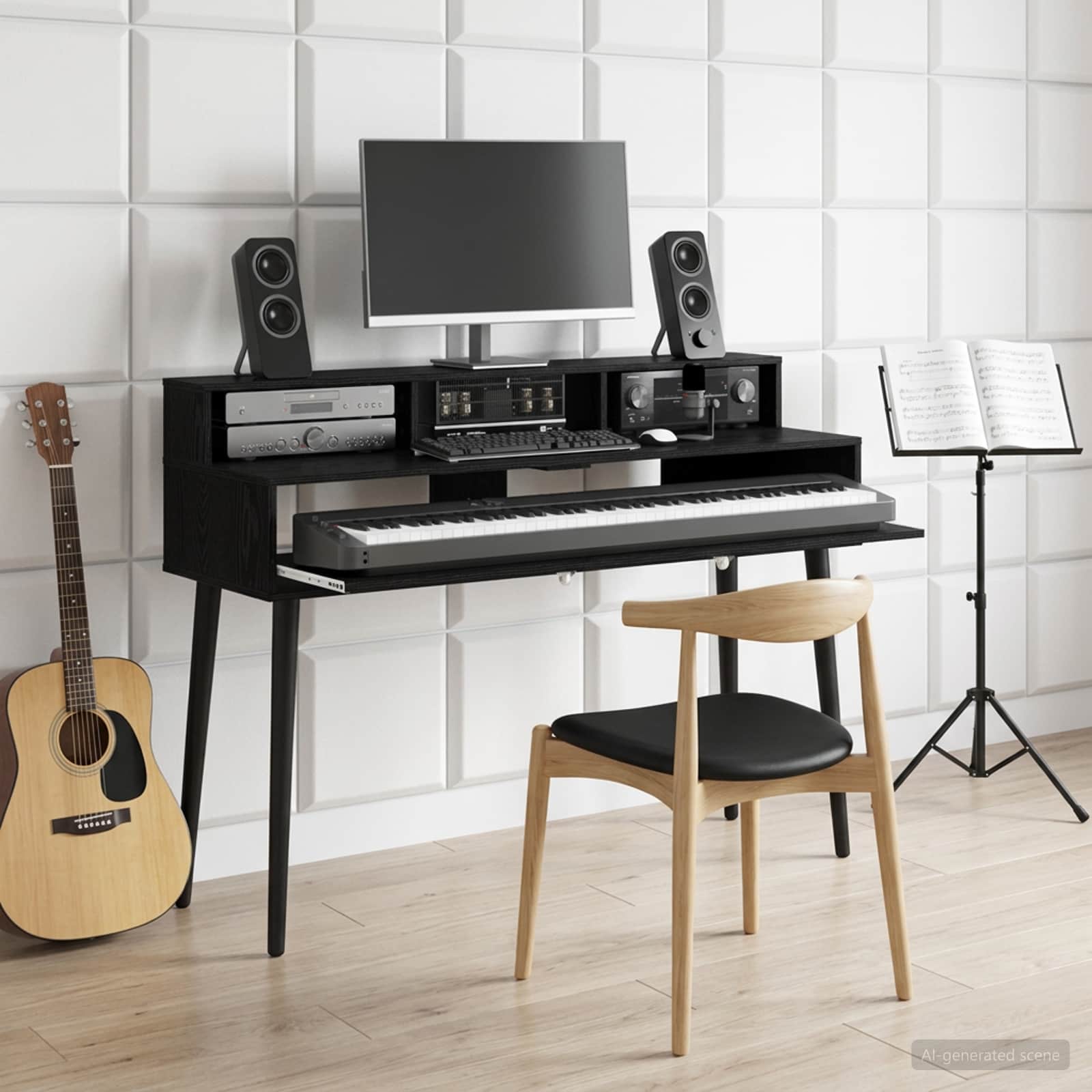 vidaXL Studiebureau Wit 152 x 42,5 x 36 cm Bewerkt hout