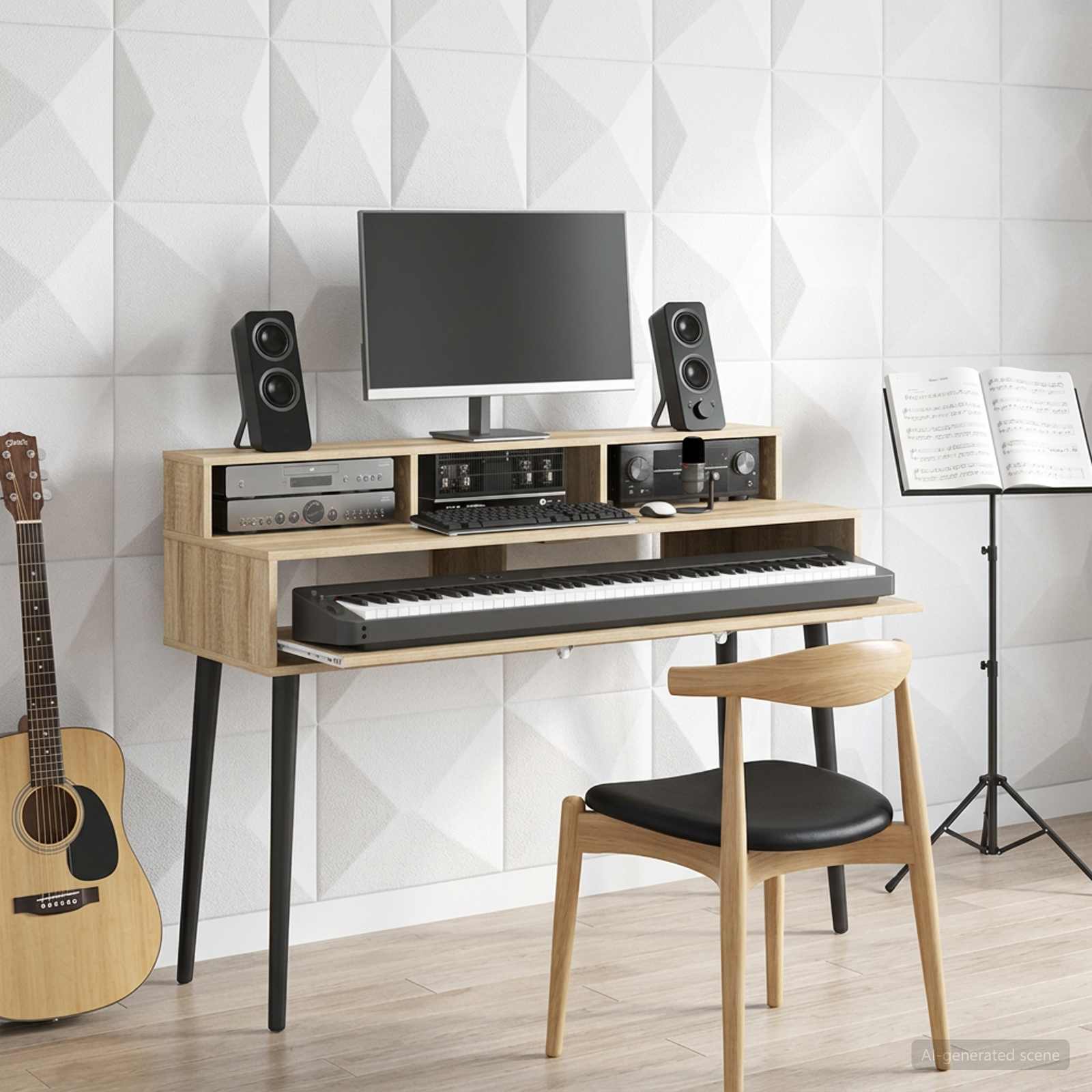vidaXL Studiebureau Wit 152 x 42,5 x 36 cm Bewerkt hout