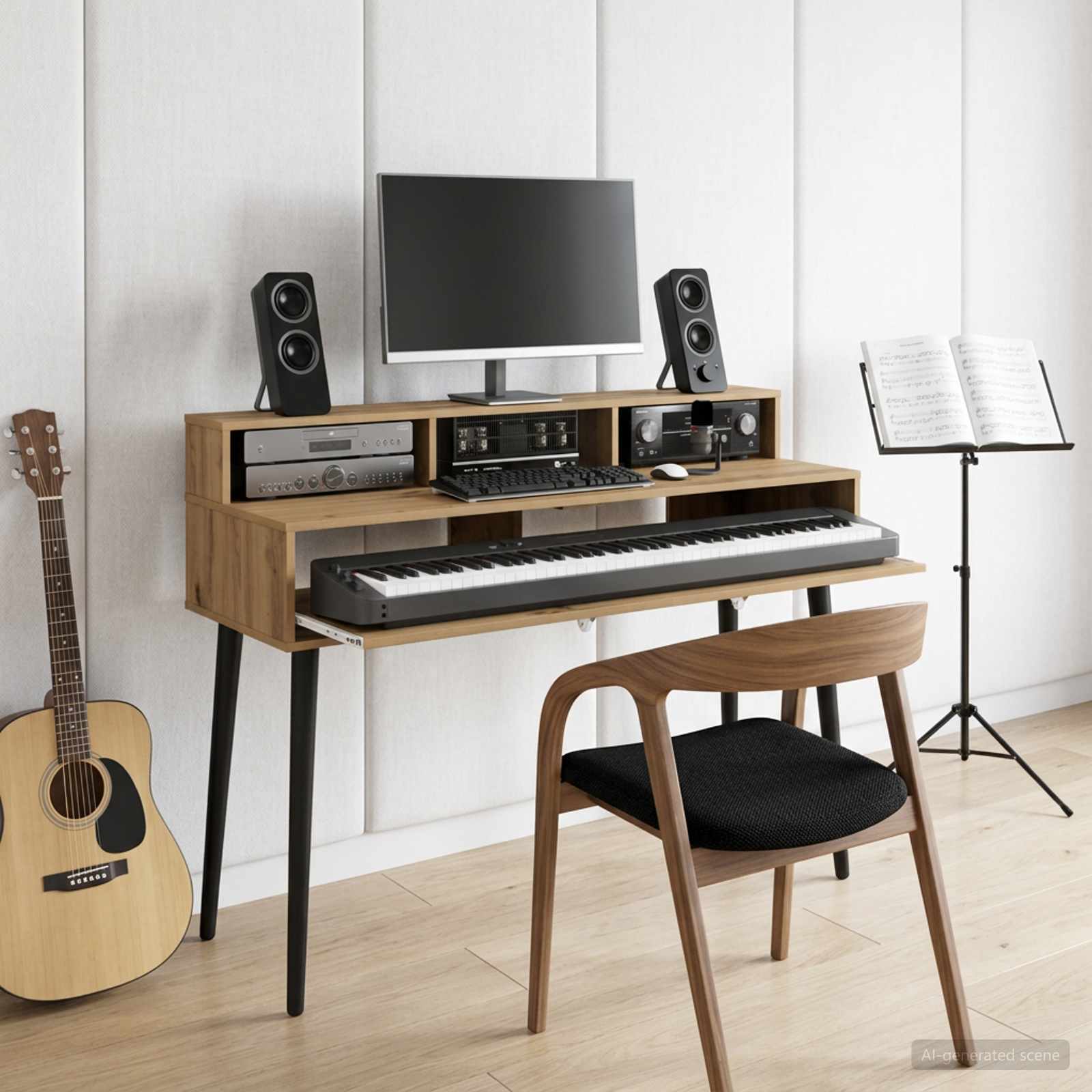 vidaXL Studiebureau Wit 152 x 42,5 x 36 cm Bewerkt hout