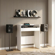 vidaXL DJ Tafel Wit 102 x 45 x 102 cm Bewerkt hout