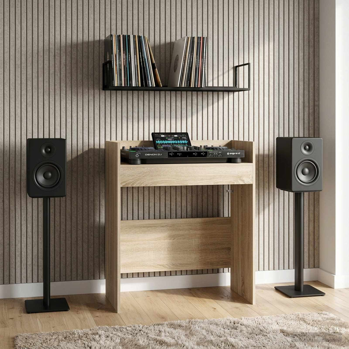 vidaXL DJ Tafel Wit 102 x 45 x 102 cm Bewerkt hout