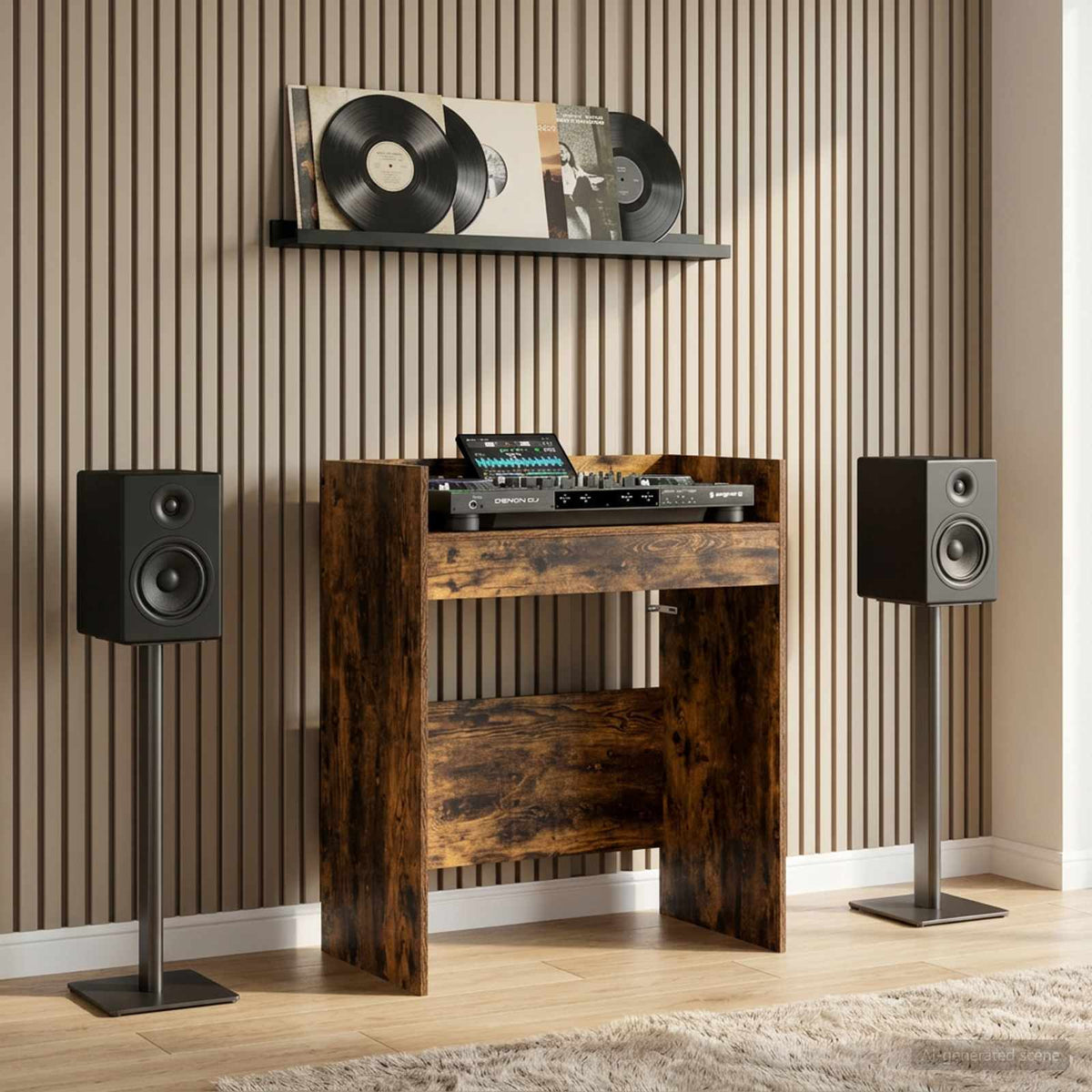 vidaXL DJ Tafel Wit 102 x 45 x 102 cm Bewerkt hout