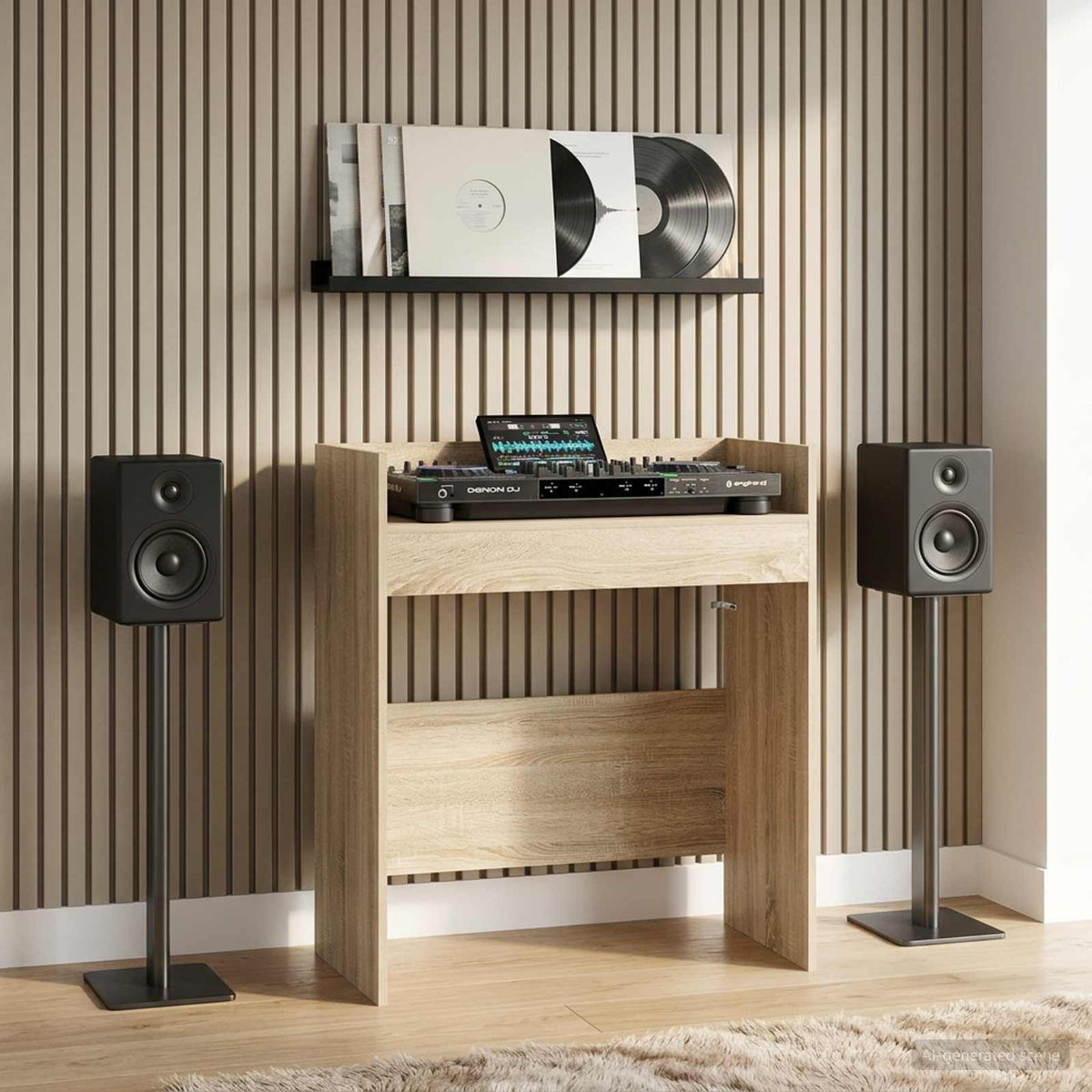 vidaXL DJ Tafel Wit 102 x 45 x 102 cm Bewerkt hout