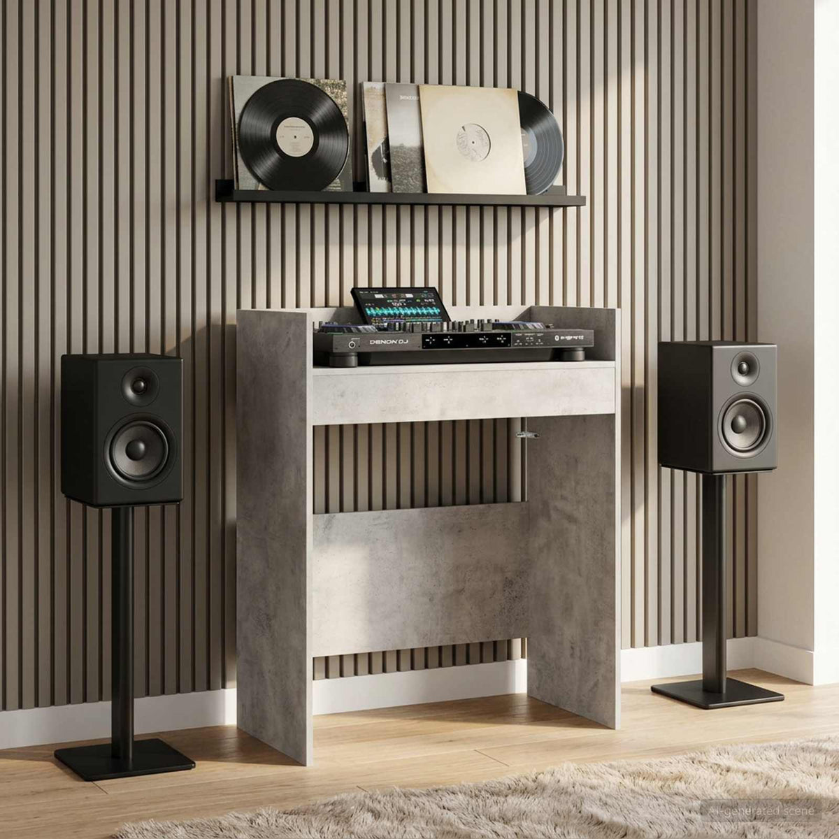 vidaXL DJ Tafel Wit 102 x 45 x 102 cm Bewerkt hout