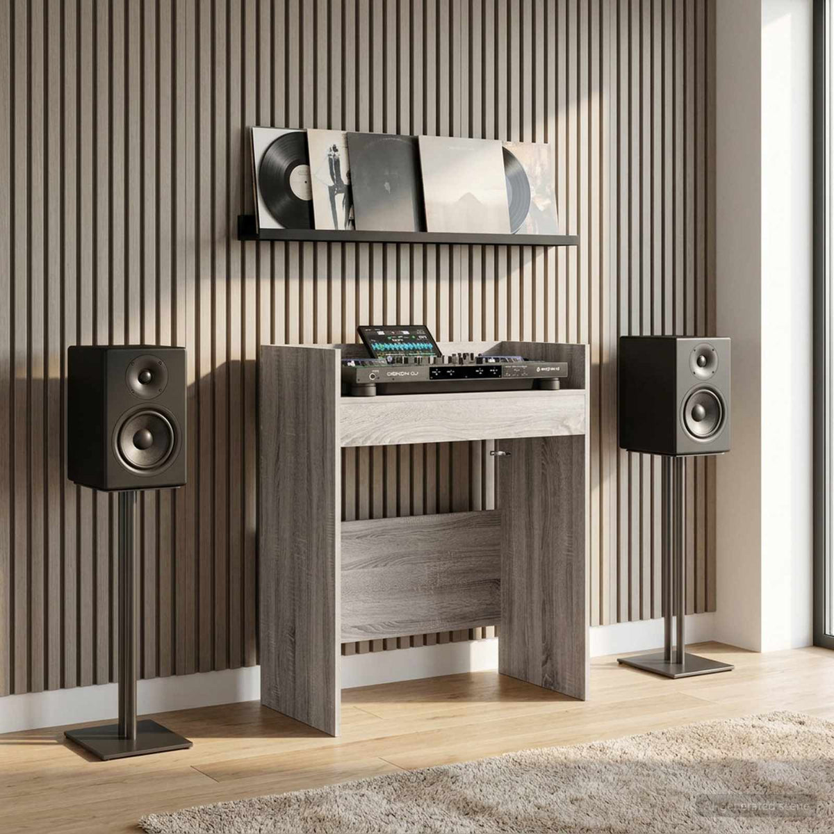 vidaXL DJ Tafel Wit 102 x 45 x 102 cm Bewerkt hout