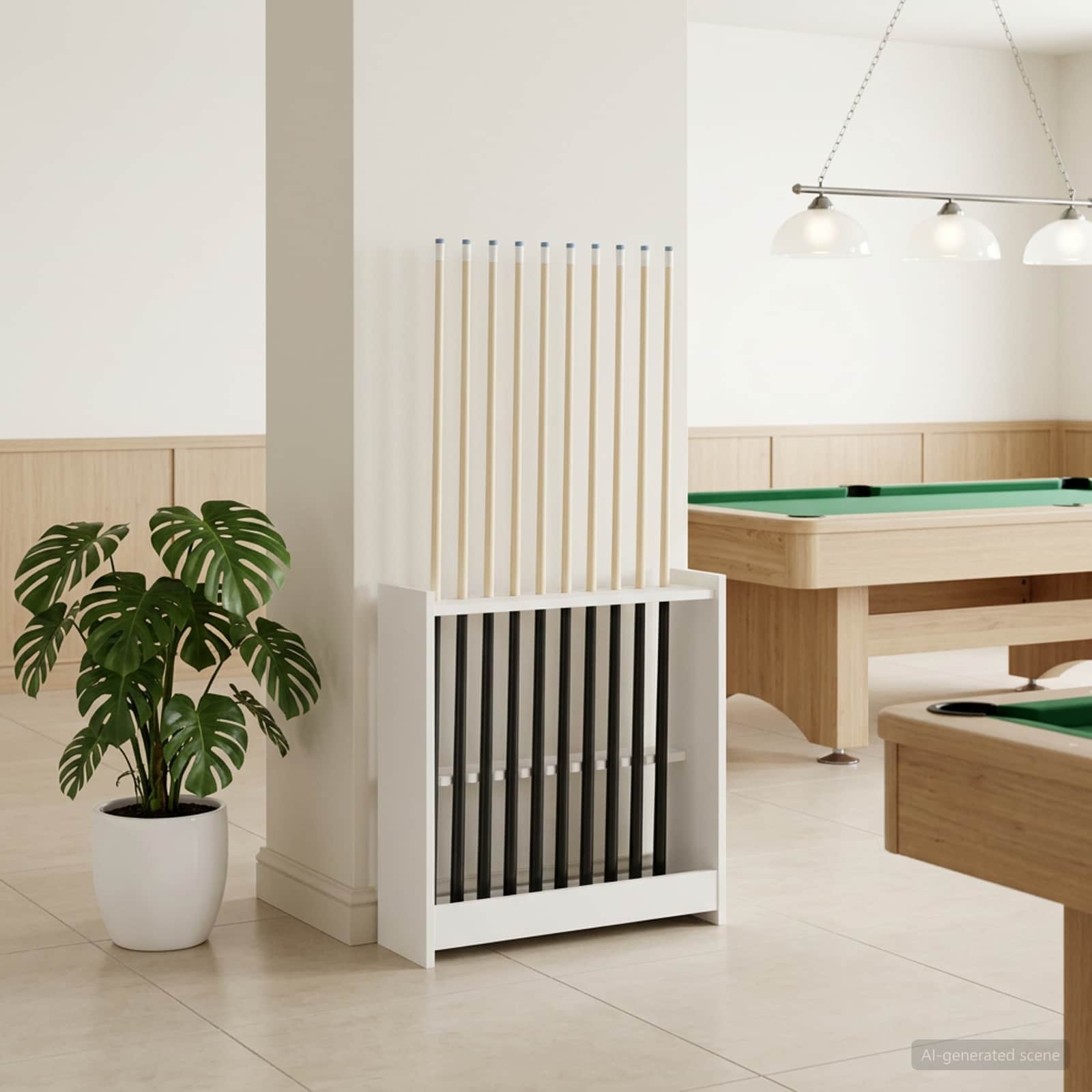 vidaXL Biljartkeu standaard Bewerkt hout 60 x 20 x 57 cm Wit