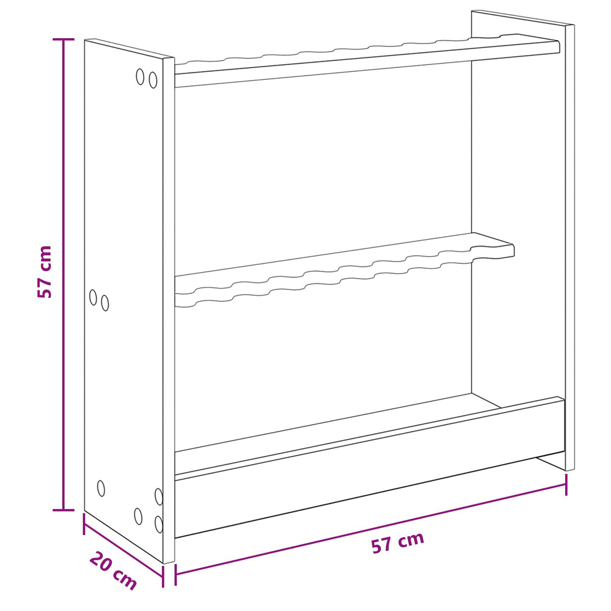 vidaXL Biljartkeu standaard Bewerkt hout 60 x 20 x 57 cm Wit